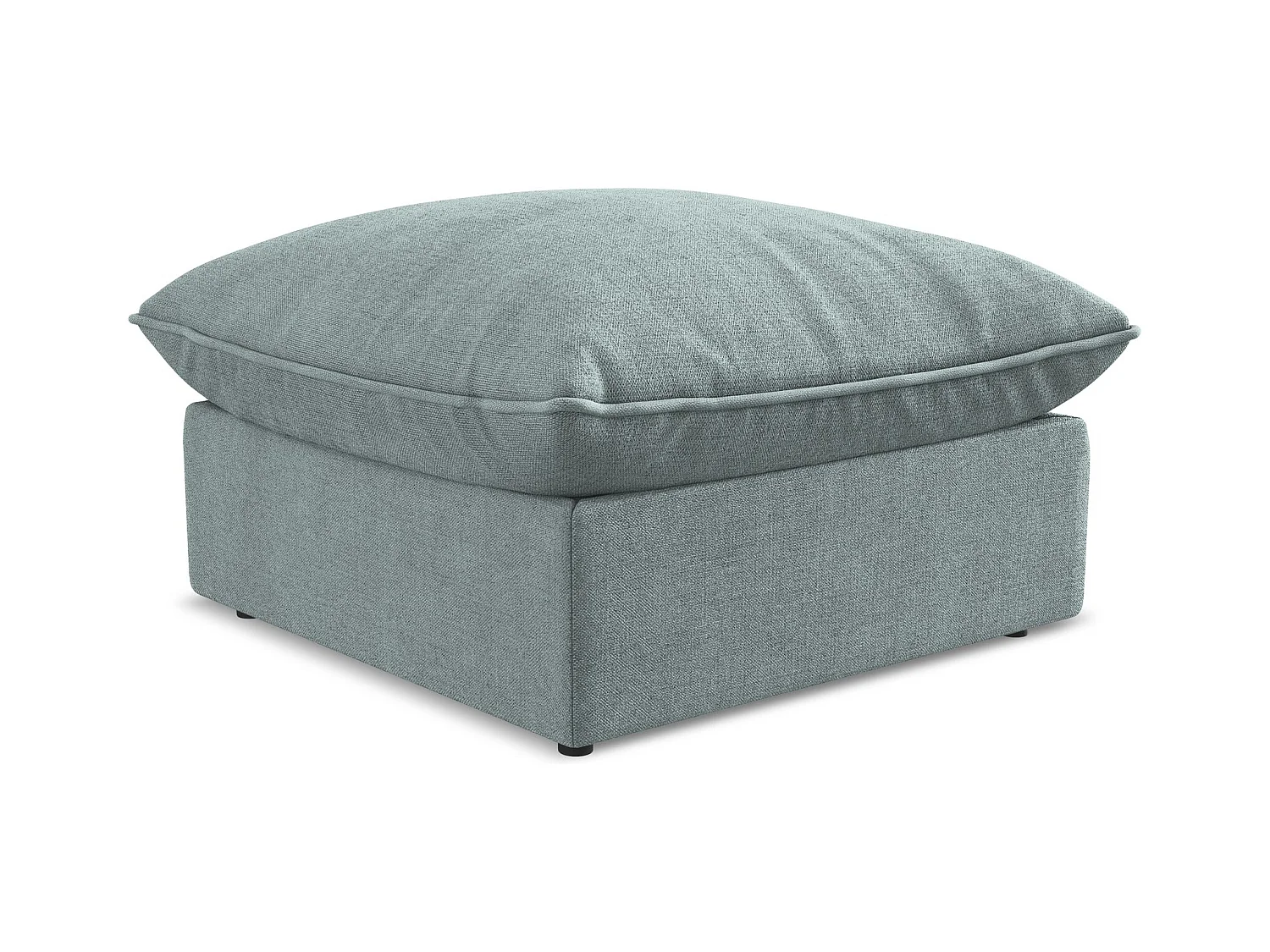 Pouf en tissu texturé - jeans - MANAO