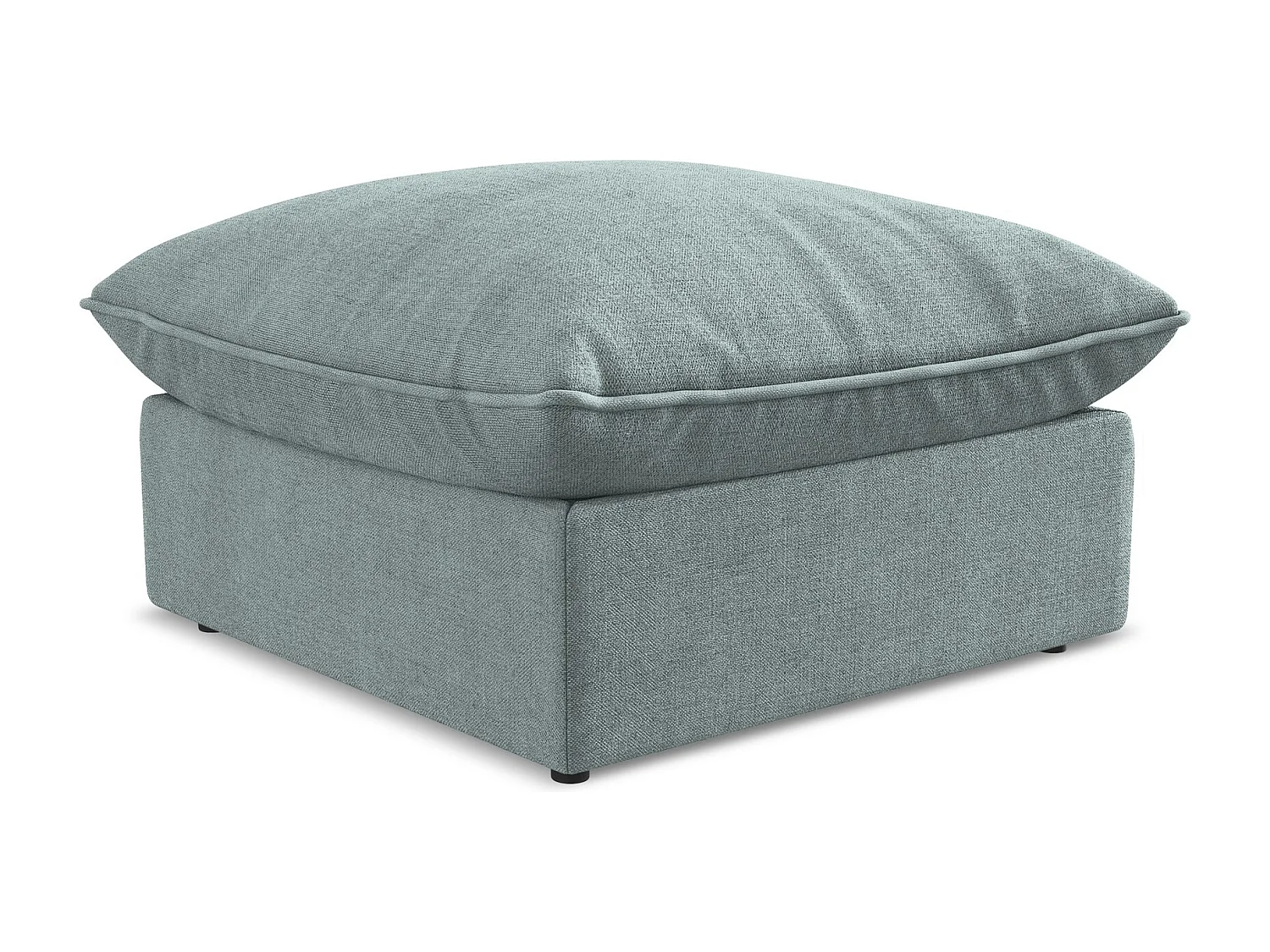 Pouf en tissu texturé - jeans - MANAO