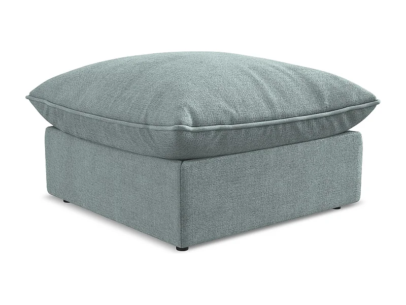 Pouf en tissu texturé - jeans - MANAO