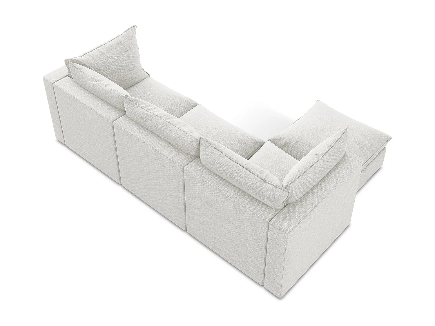 3-Sitzer Modulares Ecksofa - Ecke Links - Bouclé - Weiß - MANAO