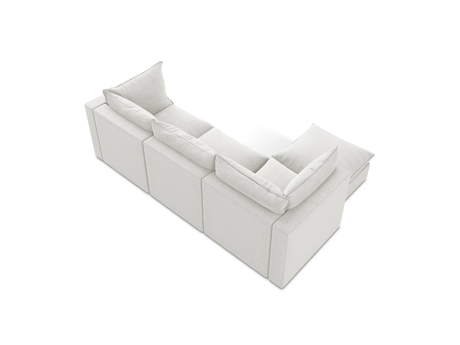 3-Sitzer Modulares Ecksofa - Ecke Links - Bouclé - Weiß - RAVENNA