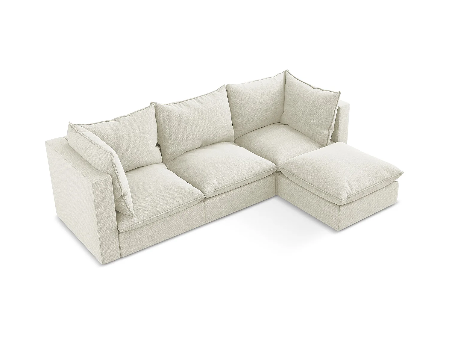 3-Sitzer Modulares Ecksofa - Ecke Rechts - Bouclé - Sand - MANAO