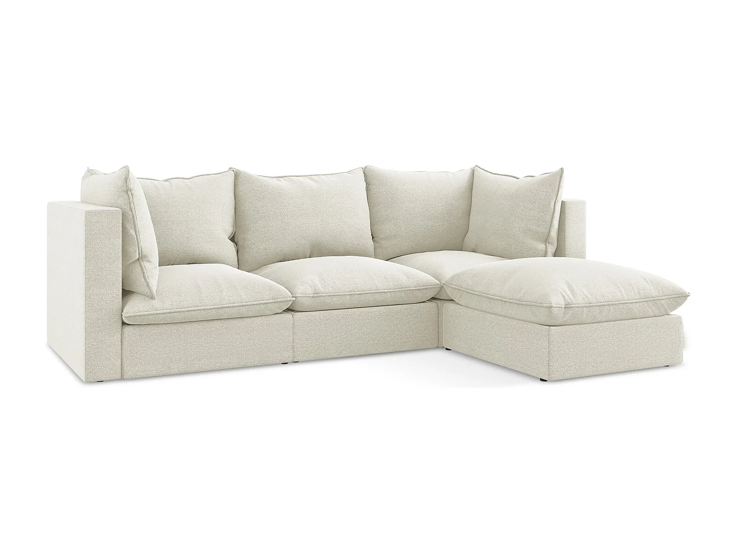 3-Sitzer Modulares Ecksofa - Ecke Rechts - Bouclé - Sand - MANAO