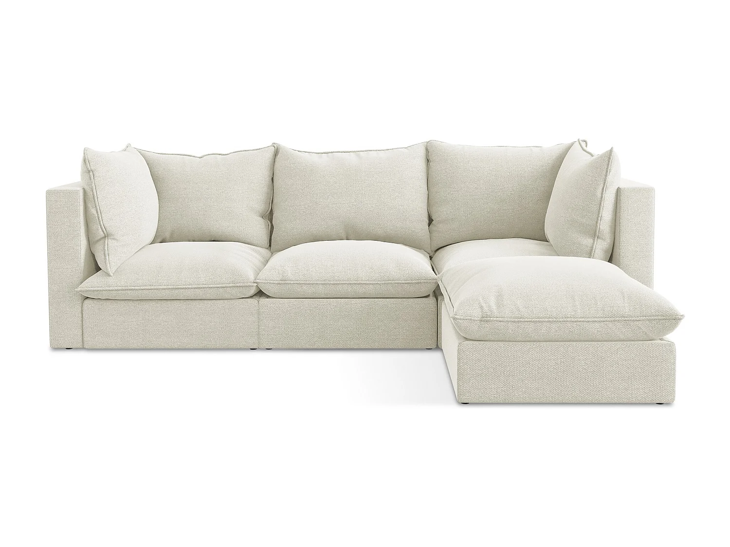 3-Sitzer Modulares Ecksofa - Ecke Rechts - Bouclé - Sand - MANAO