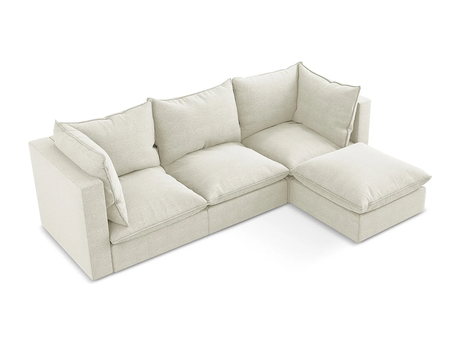 3-Sitzer Modulares Ecksofa - Ecke Rechts - Bouclé - Sand - MANAO