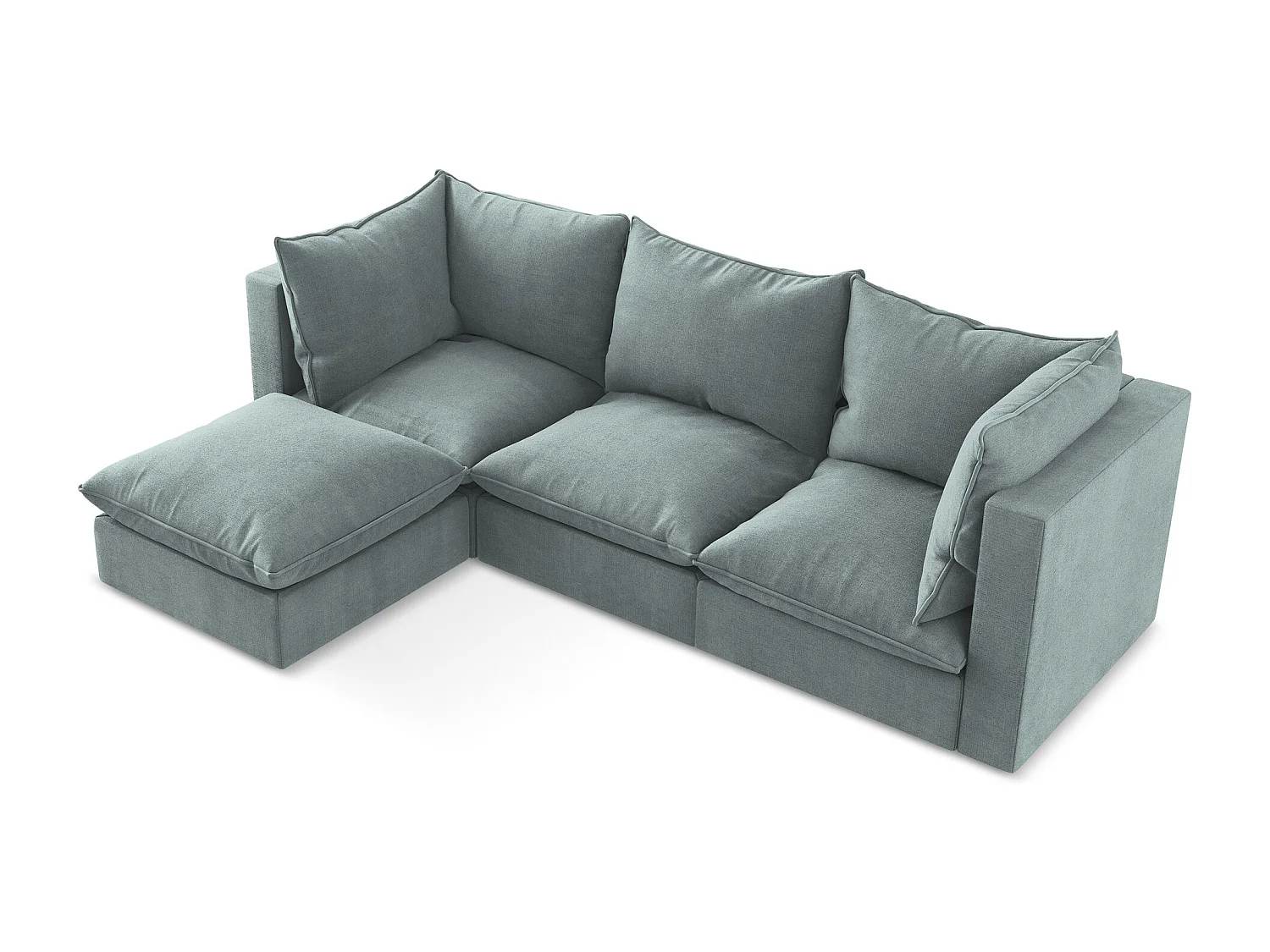 Narożnik lewostronny - z tkaniny strukturalnej - jeans - MANAO