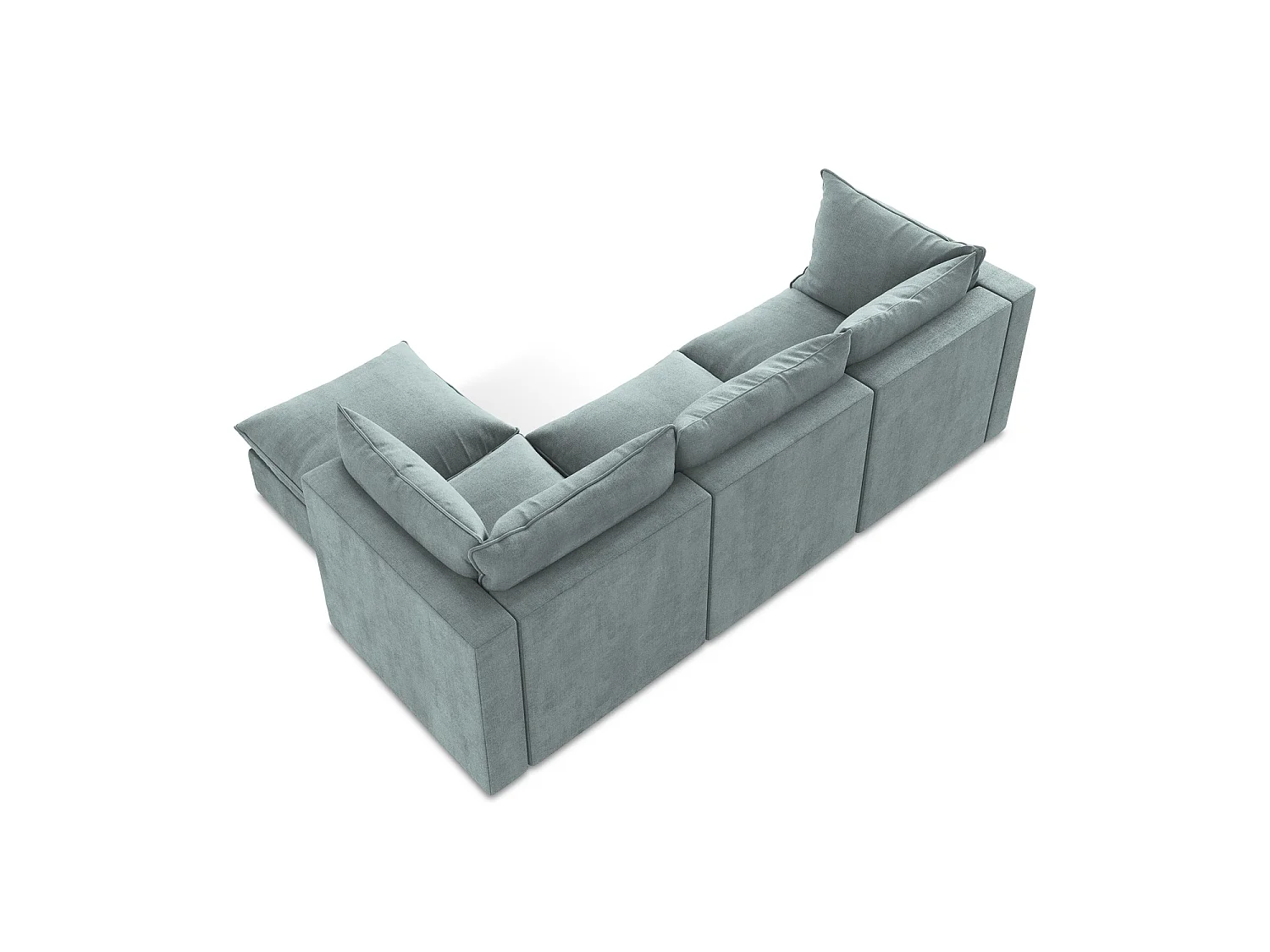 Narożnik prawostronny - z tkaniny strukturalnej - jeans - RAVENNA