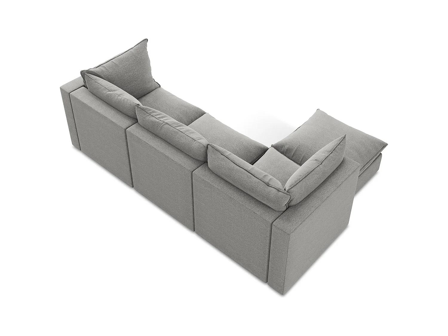 Narożnik lewostronny - z tkaniny bouclé - jasny szary - MANAO