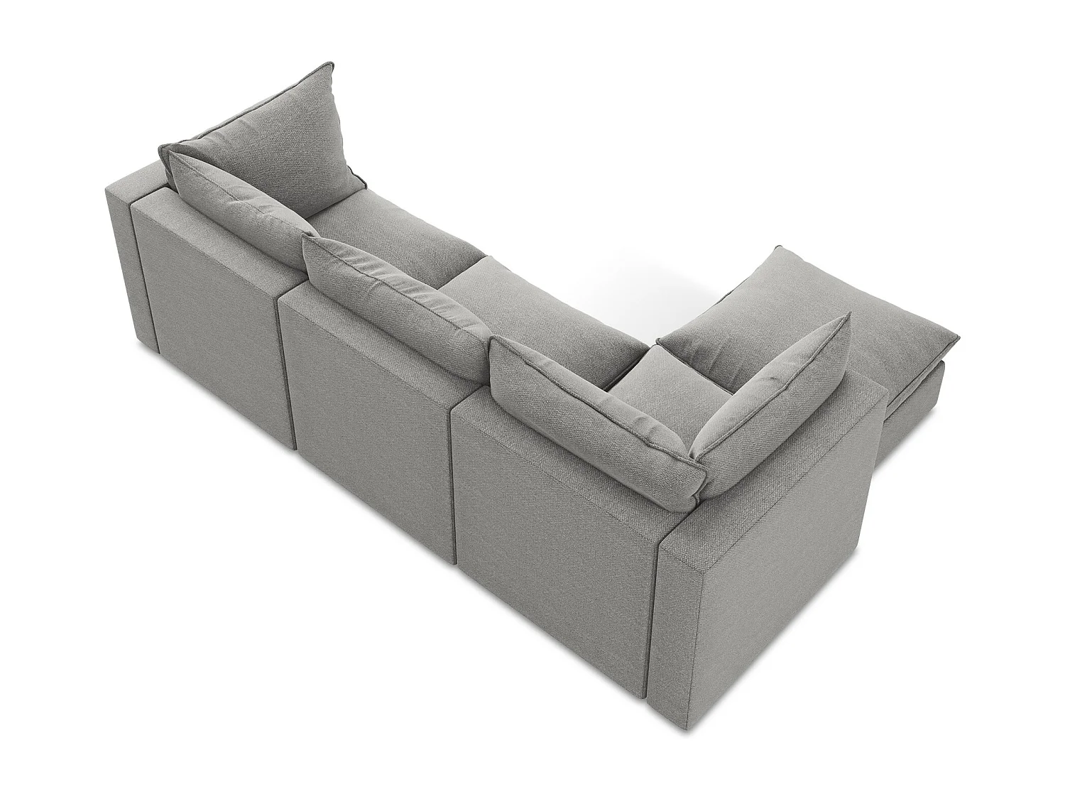 3-Sitzer Modulares Ecksofa - Ecke Links - Bouclé - Hellgrau - MANAO