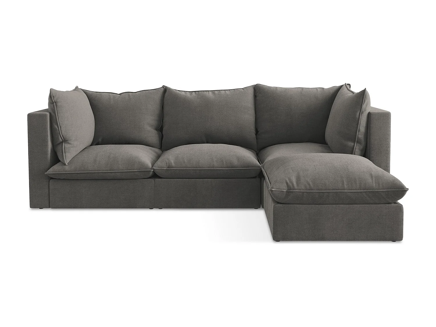 Narożnik prawostronny - z tkaniny strukturalnej - ciemny szary - MANAO