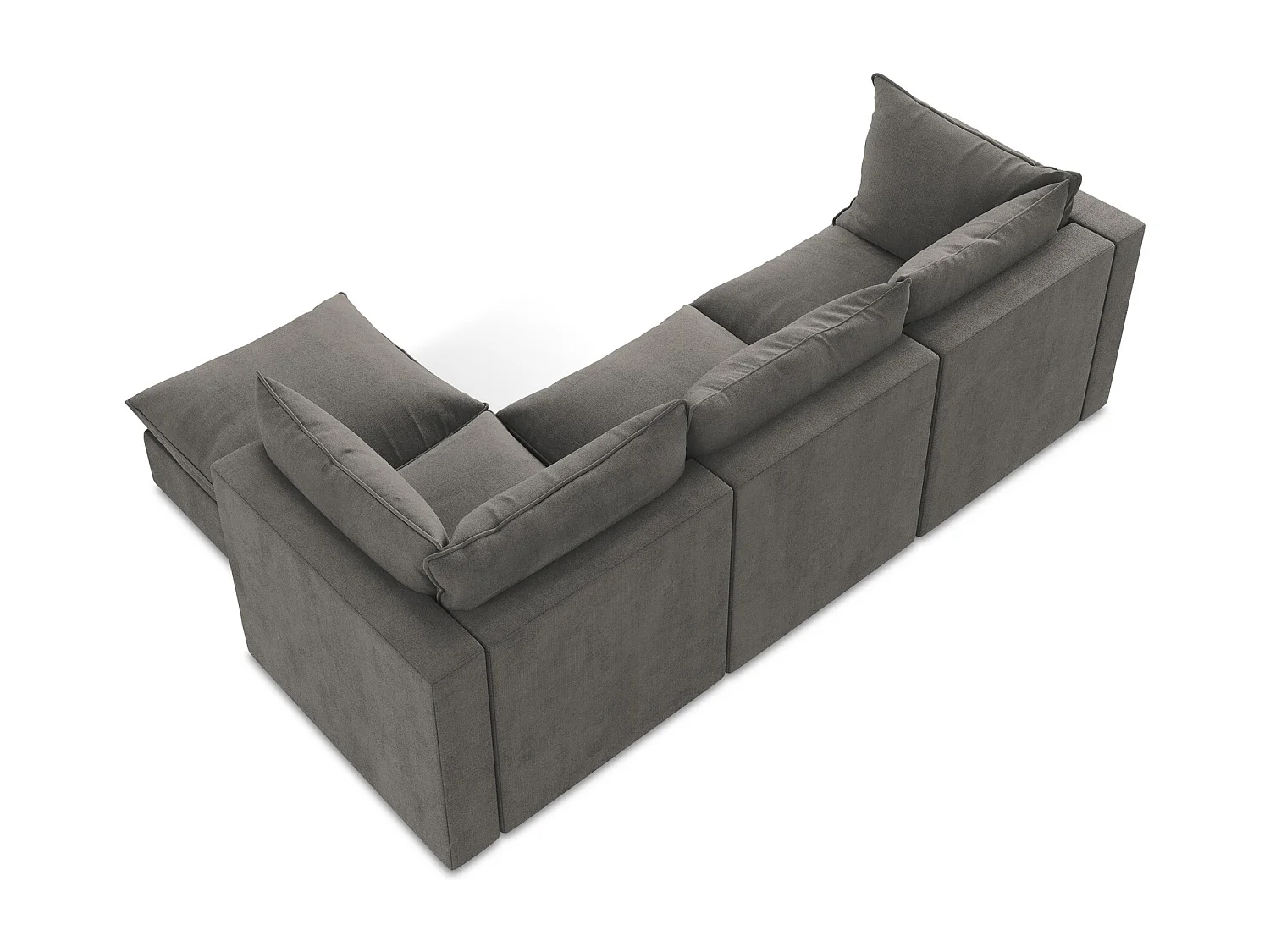 Narożnik prawostronny - z tkaniny strukturalnej - ciemny szary - MANAO