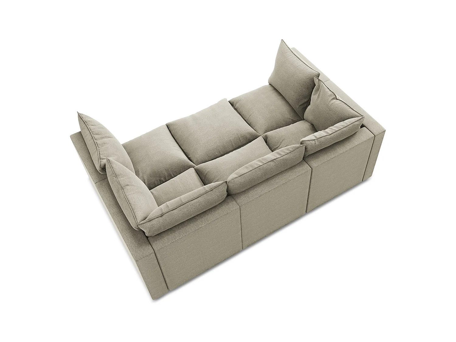 Canapé modulable 3 places en tissu bouclette - taupe - MANAO