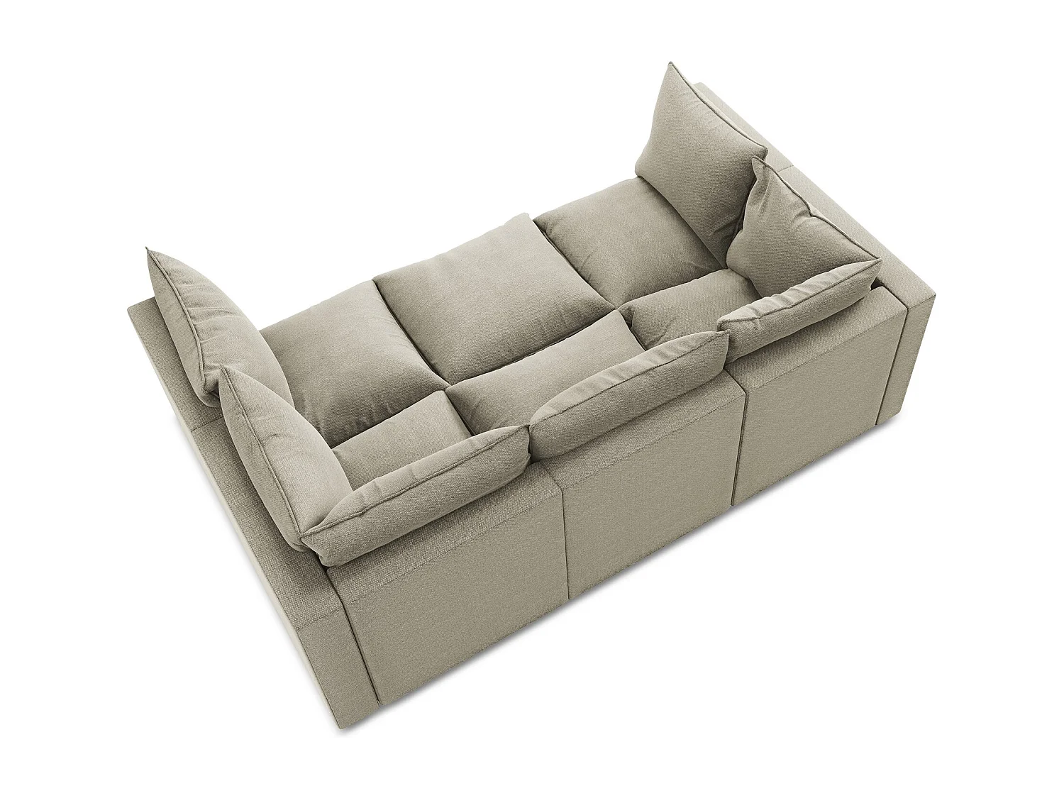 Canapé modulable 3 places en tissu bouclette - taupe - MANAO