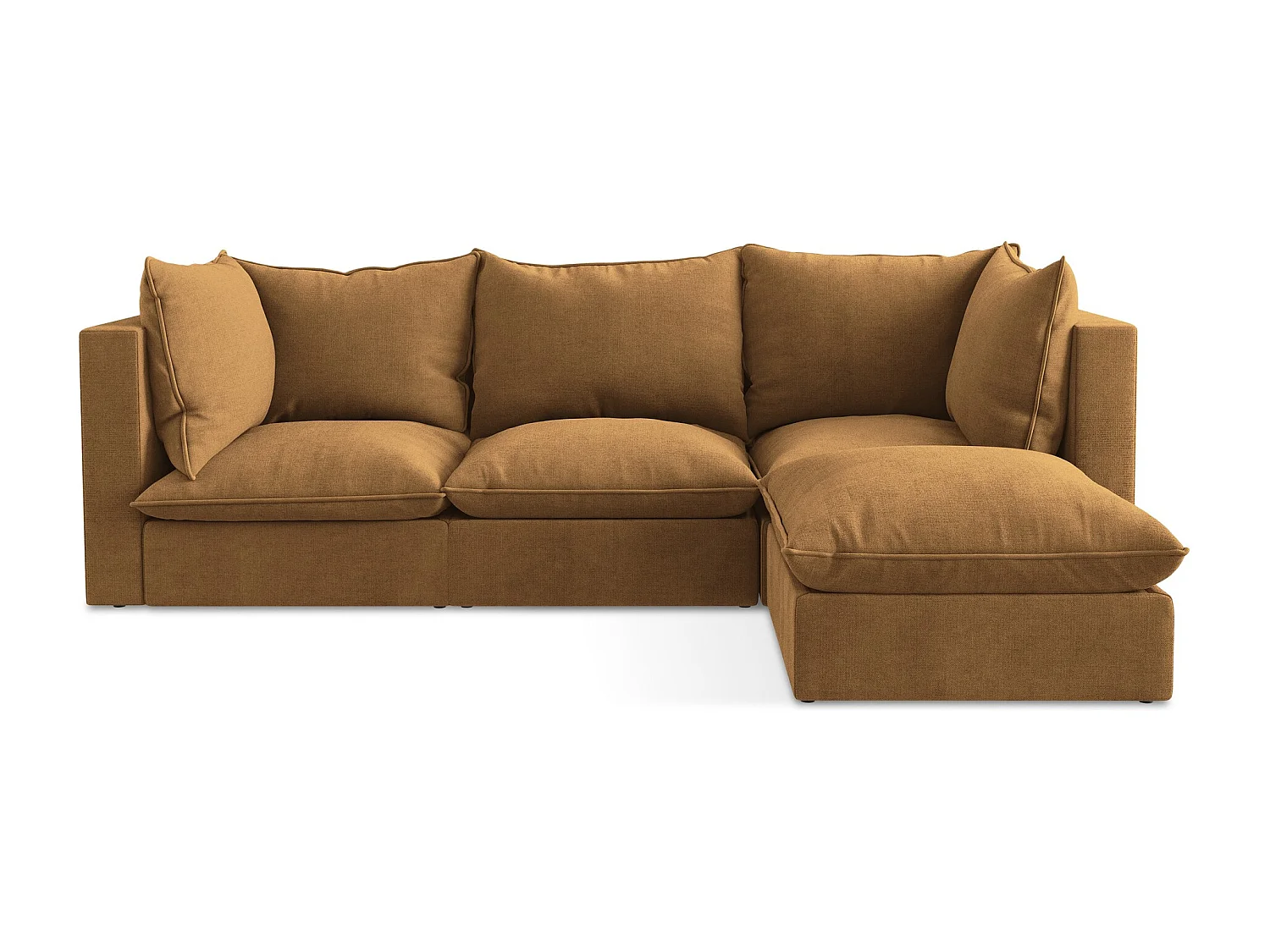 3-Sitzer Modulares Ecksofa - Ecke Rechts - Strukturstoff - Terrakotta - MANAO