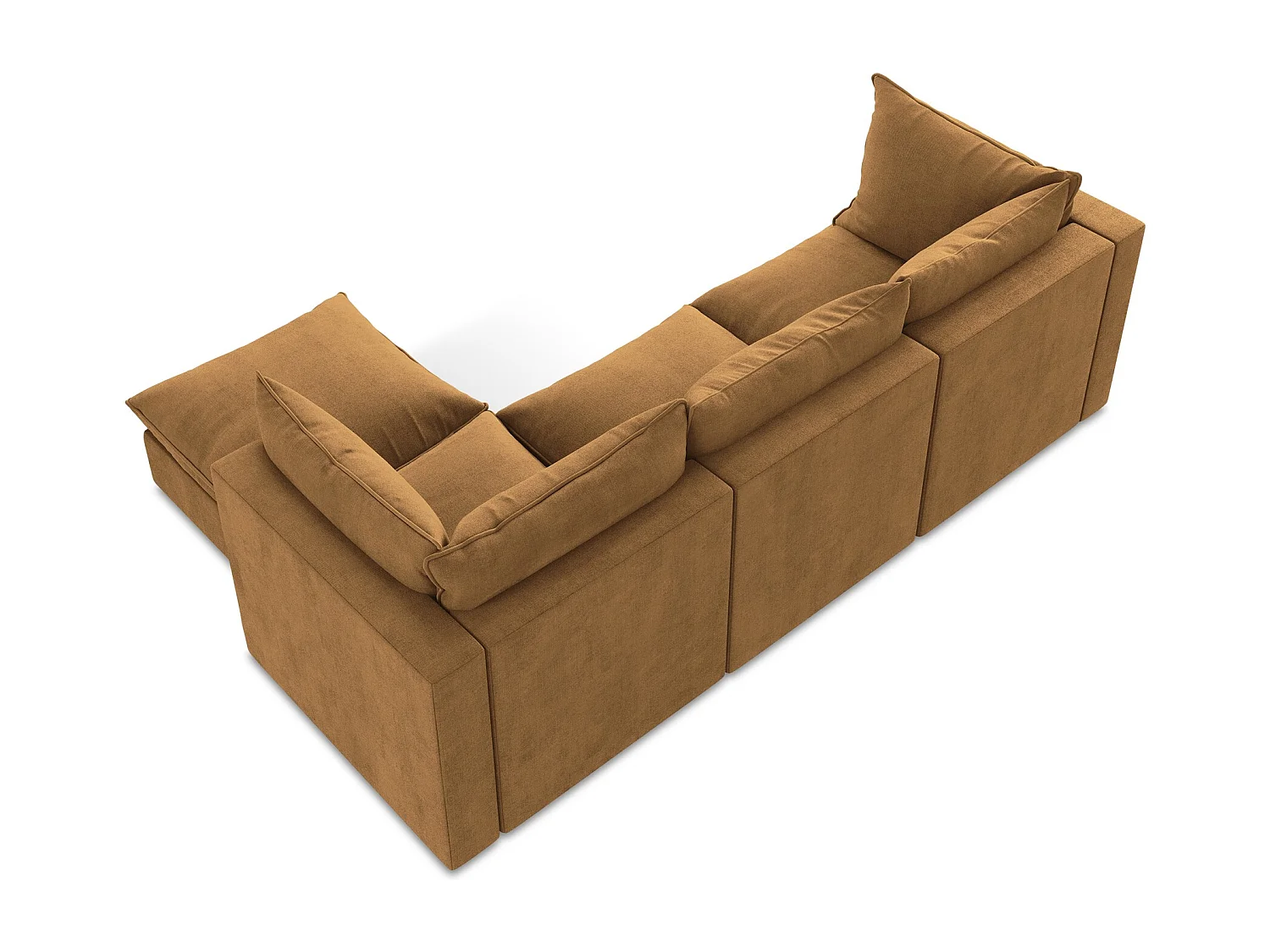 3-Sitzer Modulares Ecksofa - Ecke Rechts - Strukturstoff - Terrakotta - MANAO