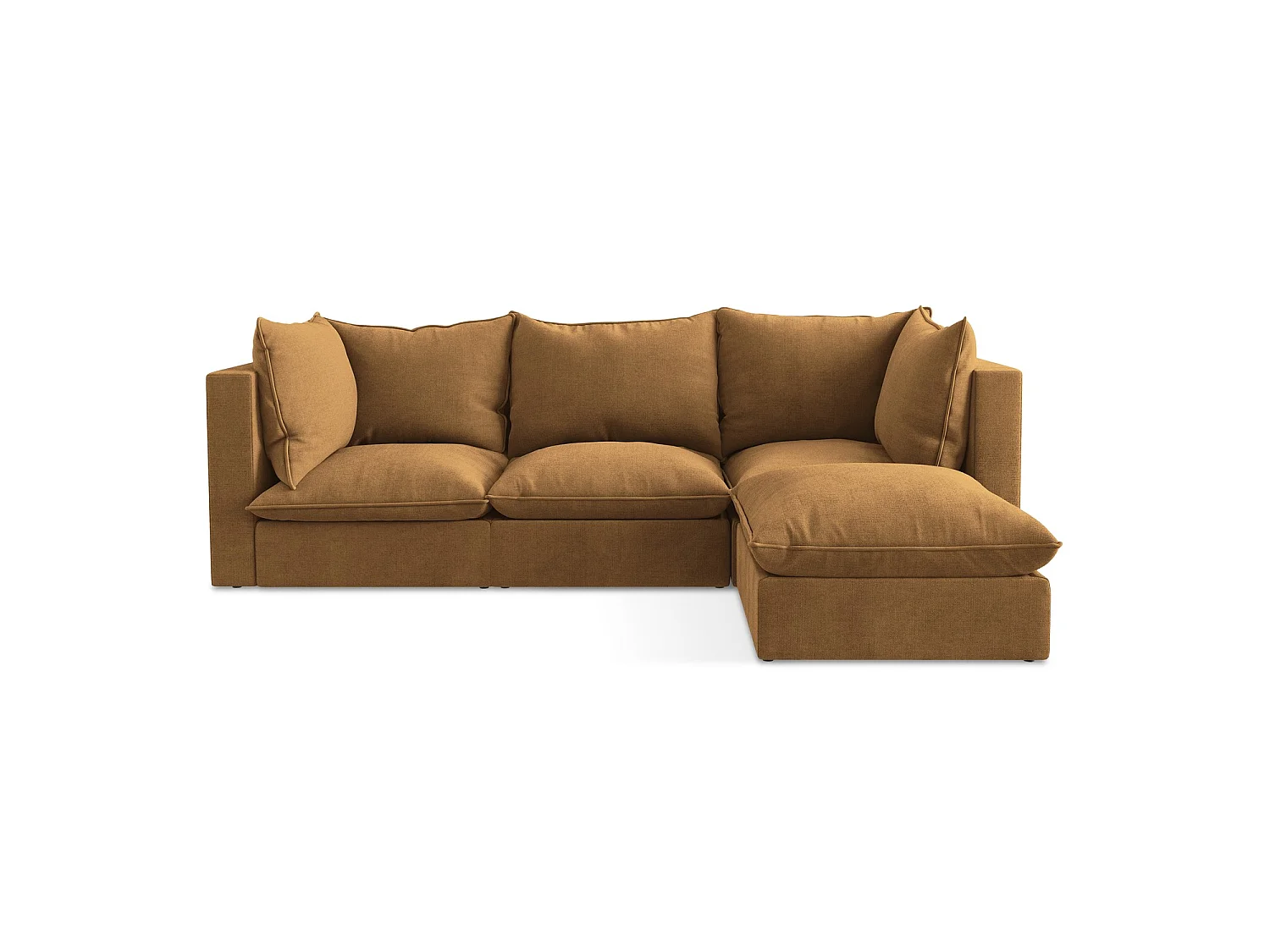 3-Sitzer Modulares Ecksofa - Ecke Rechts - Strukturstoff - Terrakotta - RAVENNA