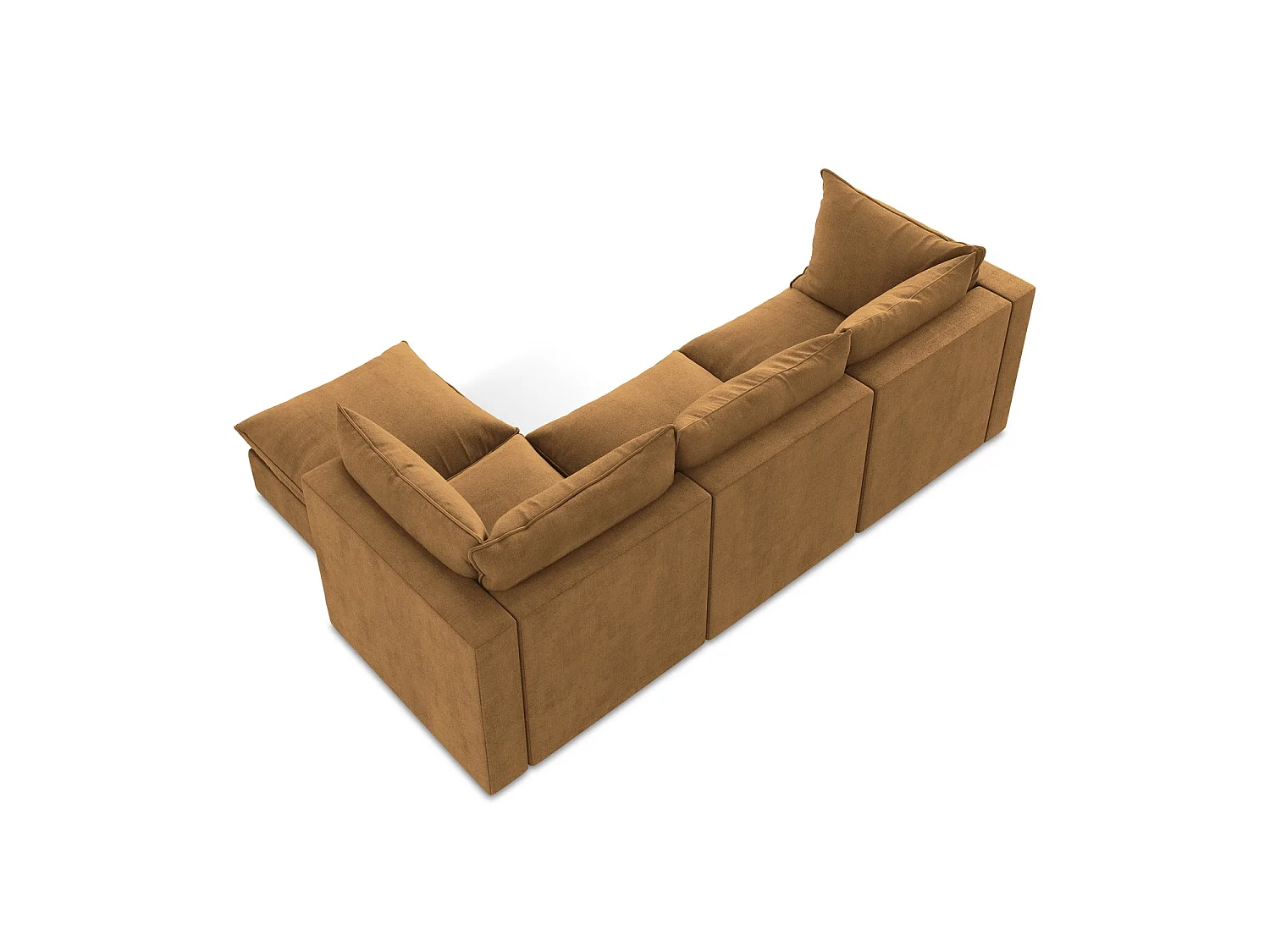 3-Sitzer Modulares Ecksofa - Ecke Rechts - Strukturstoff - Terrakotta - RAVENNA