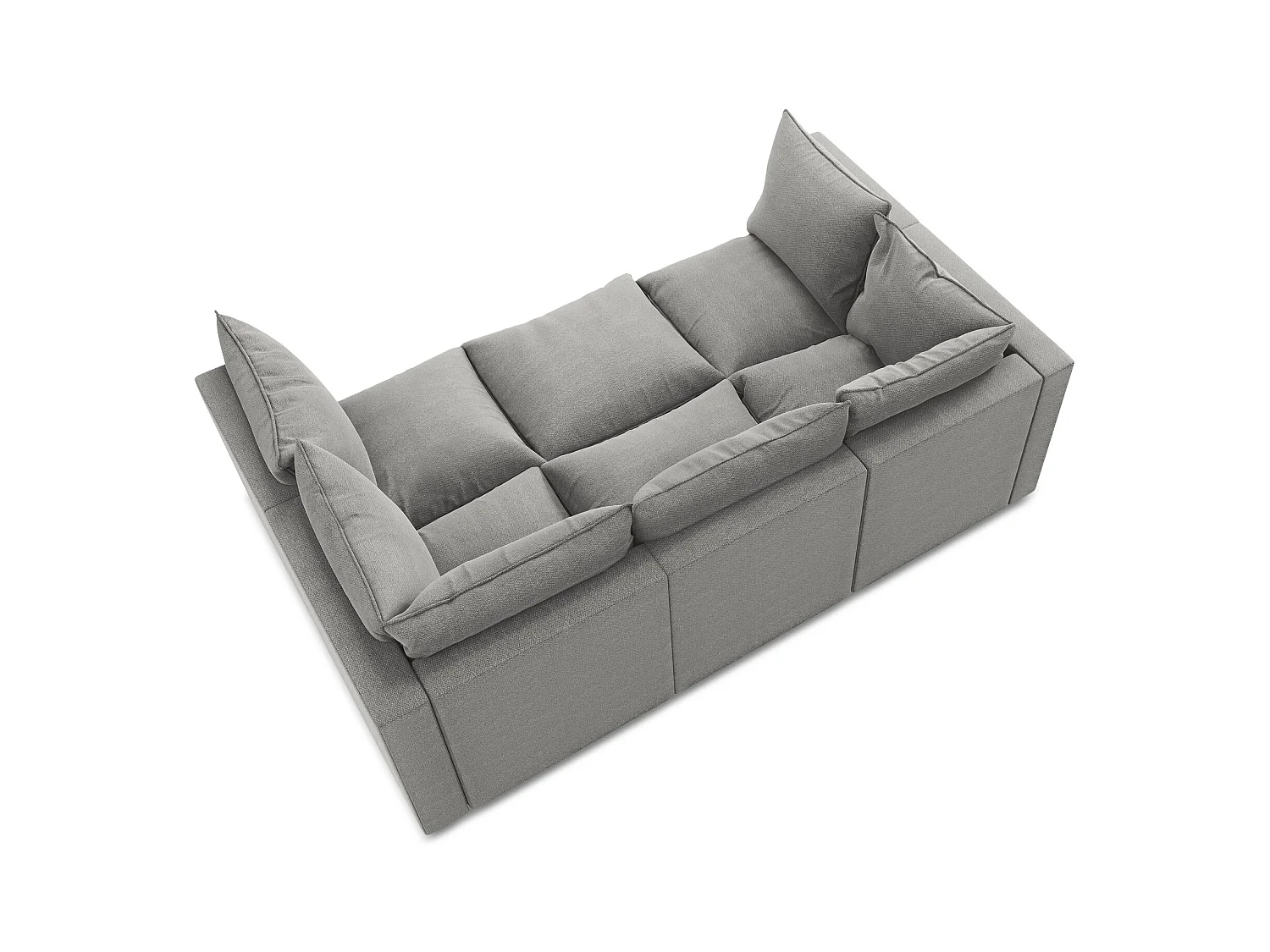 Canapé modulable 3 places en tissu bouclette - gris clair - MANAO