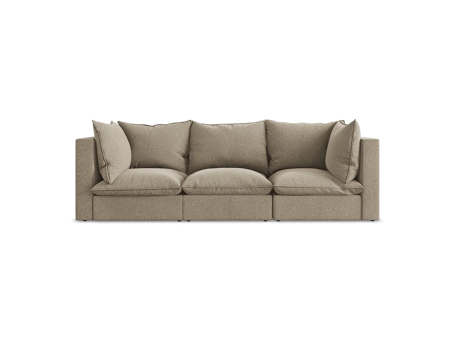 Canapé modulable 3 places en velours - beige - RAVENNA