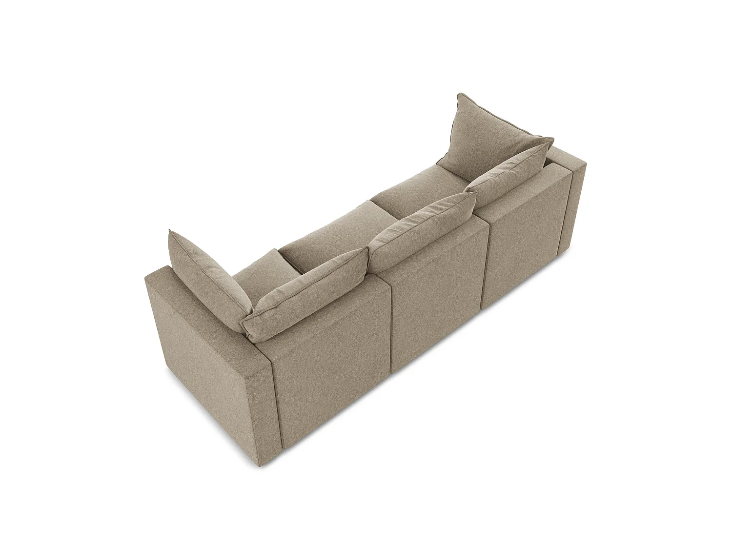 Canapé modulable 3 places en velours - beige - RAVENNA