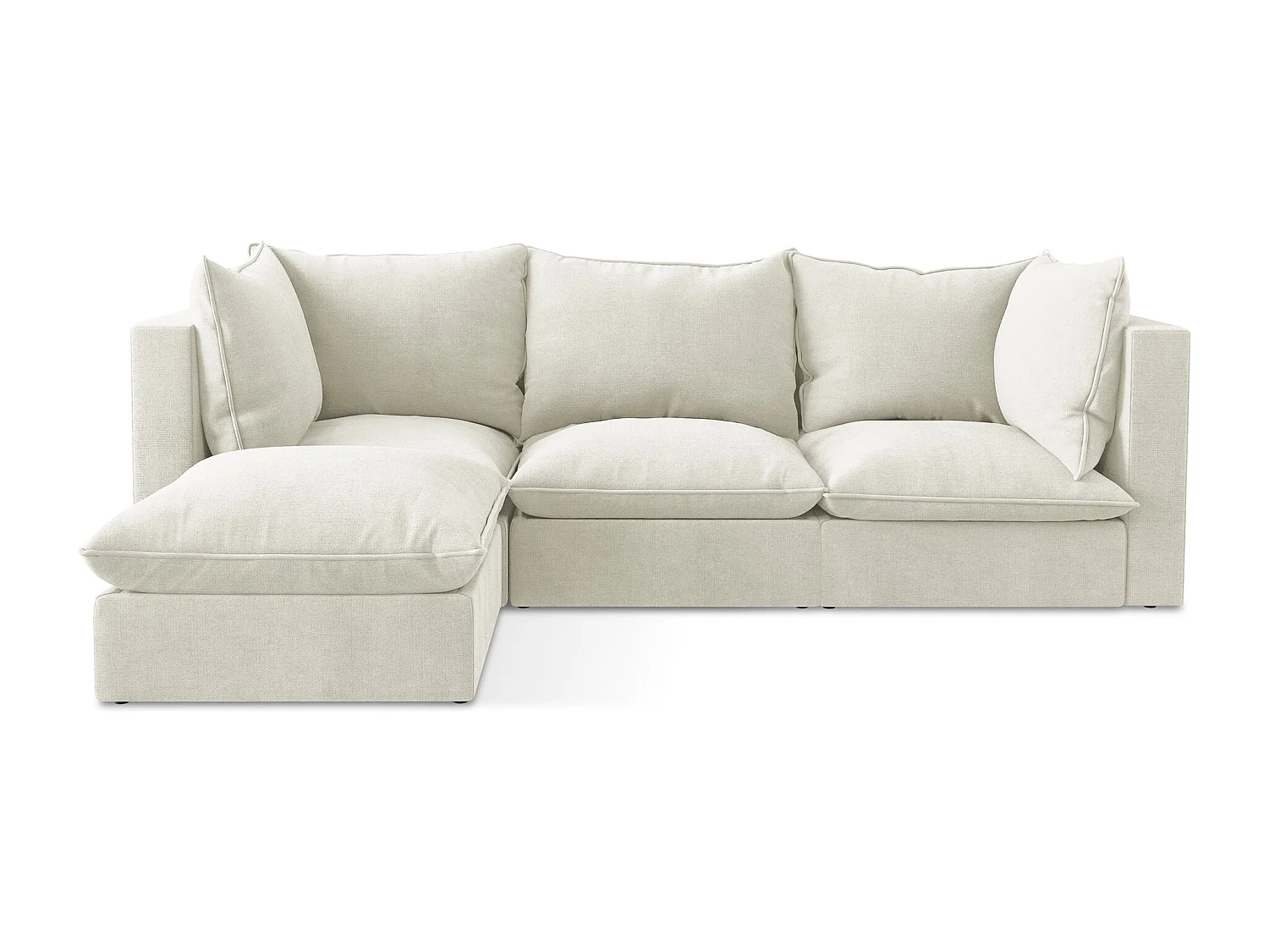 Narożnik lewostronny - z tkaniny strukturalnej - beżowy - MANAO