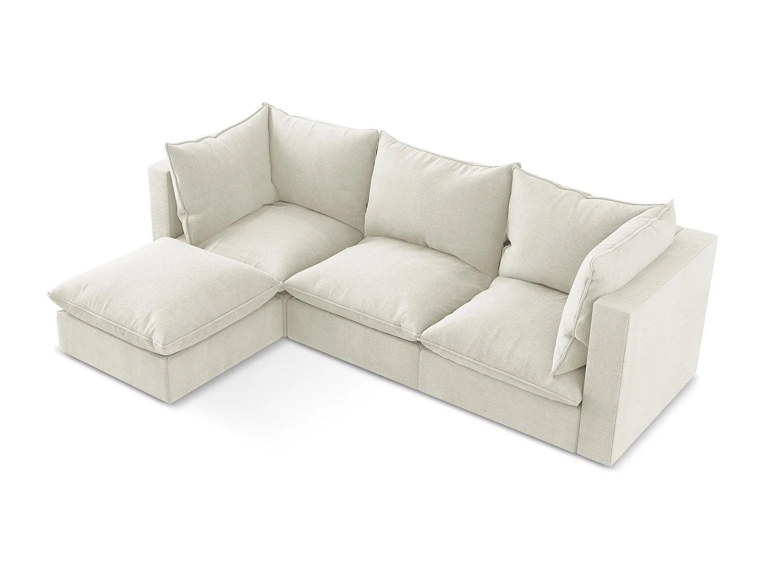 Narożnik lewostronny - z tkaniny strukturalnej - beżowy - MANAO