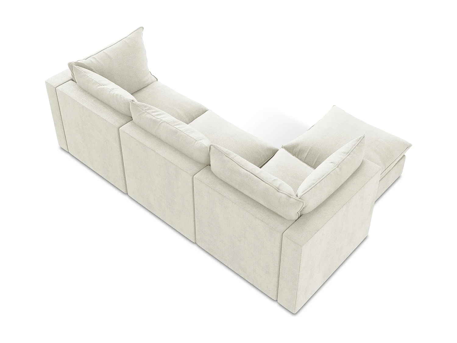 Narożnik lewostronny - z tkaniny strukturalnej - beżowy - MANAO