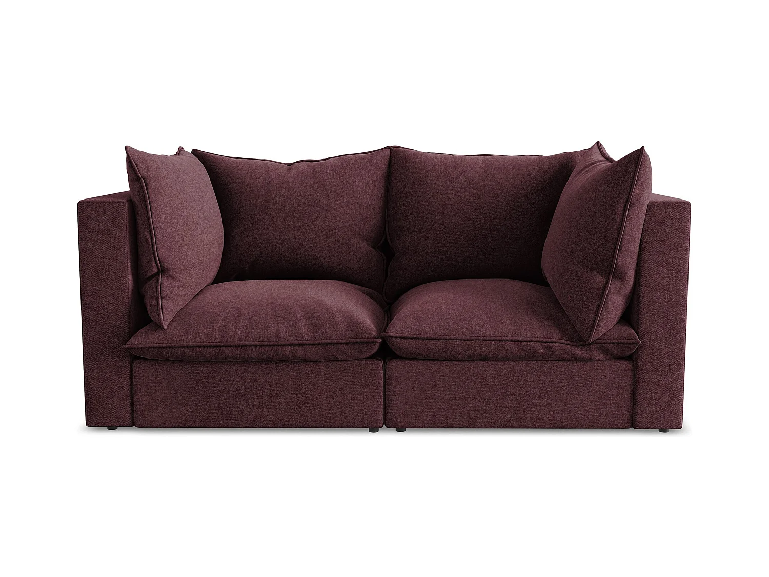 2-osobowa kanapa modułowa - z tkaniny welwetowej - burgundowy - MANAO