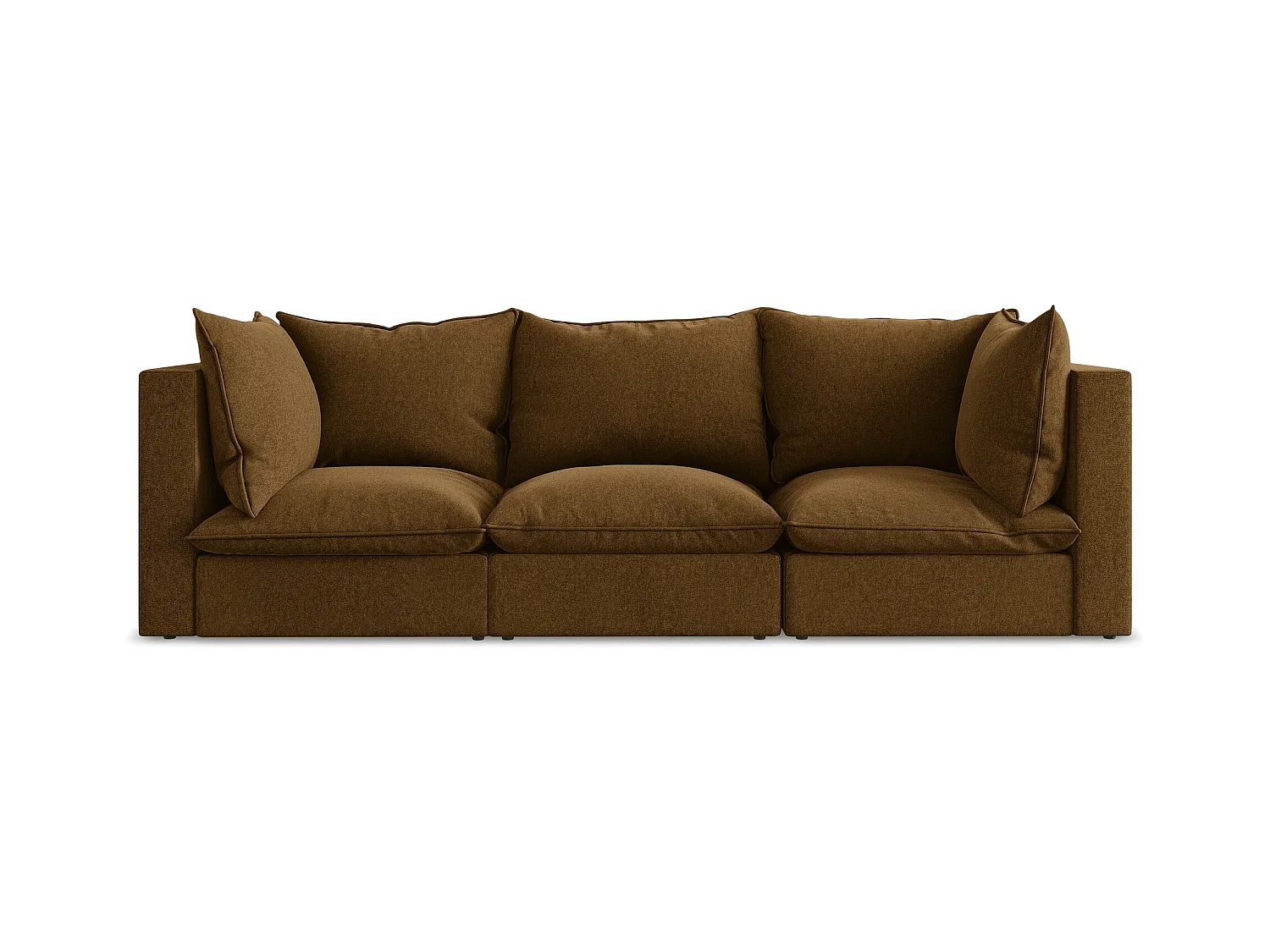 3-osobowa kanapa modułowa - z tkaniny welwetowej - musztardowy - MANAO