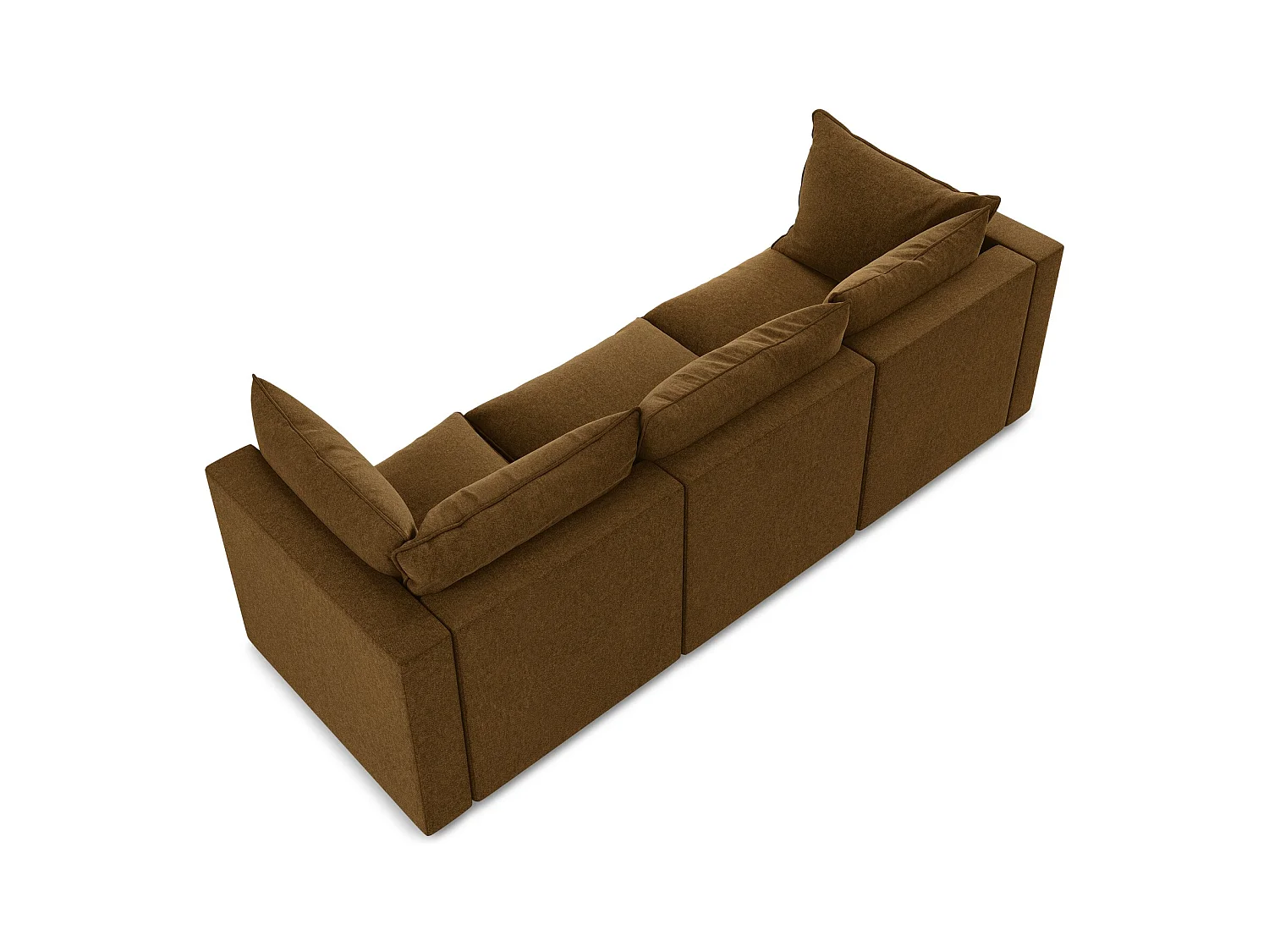 3-osobowa kanapa modułowa - z tkaniny welwetowej - musztardowy - MANAO