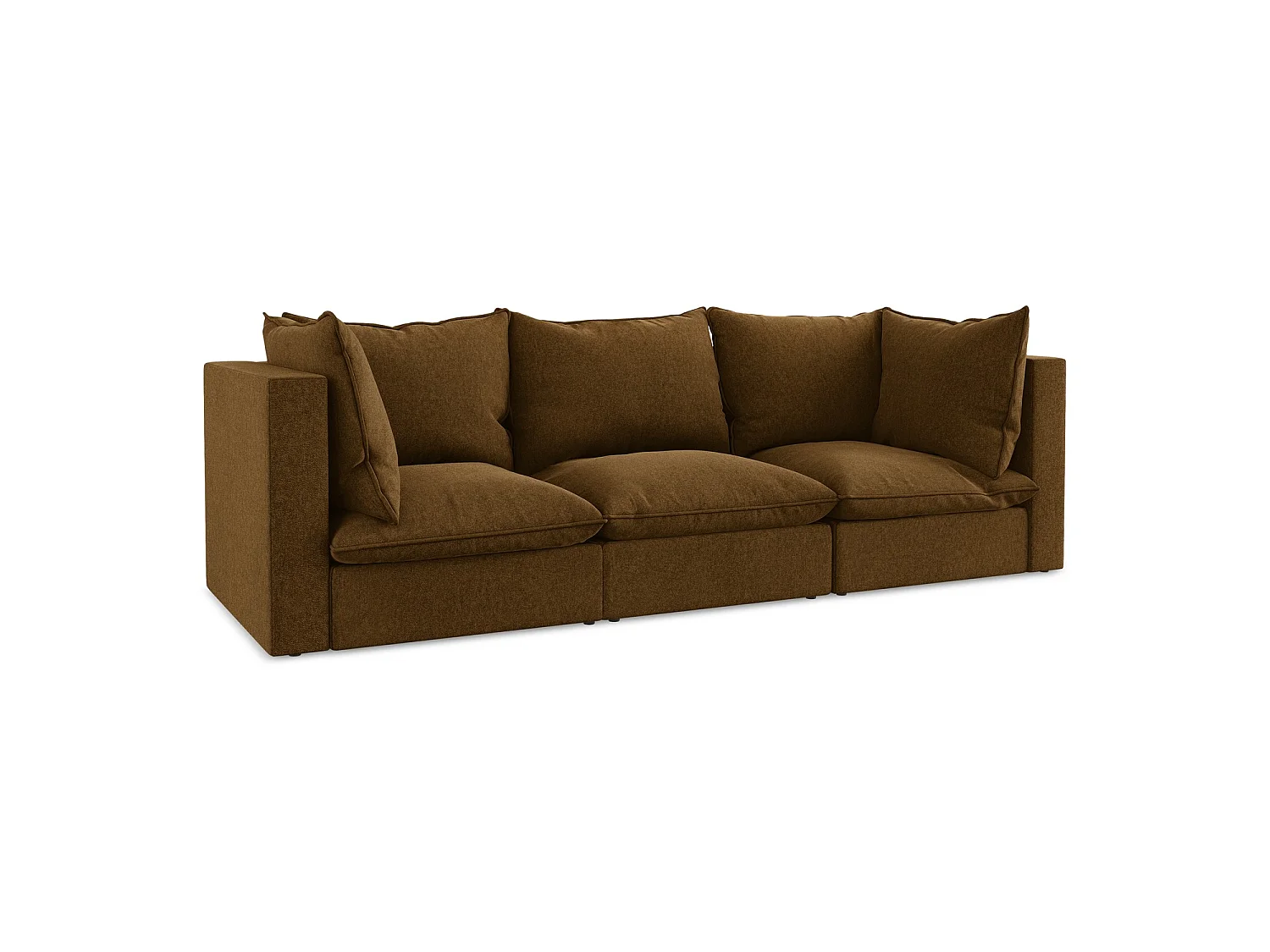 Modulares 3-Sitzer Sofa - - Samt - Senf - RAVENNA