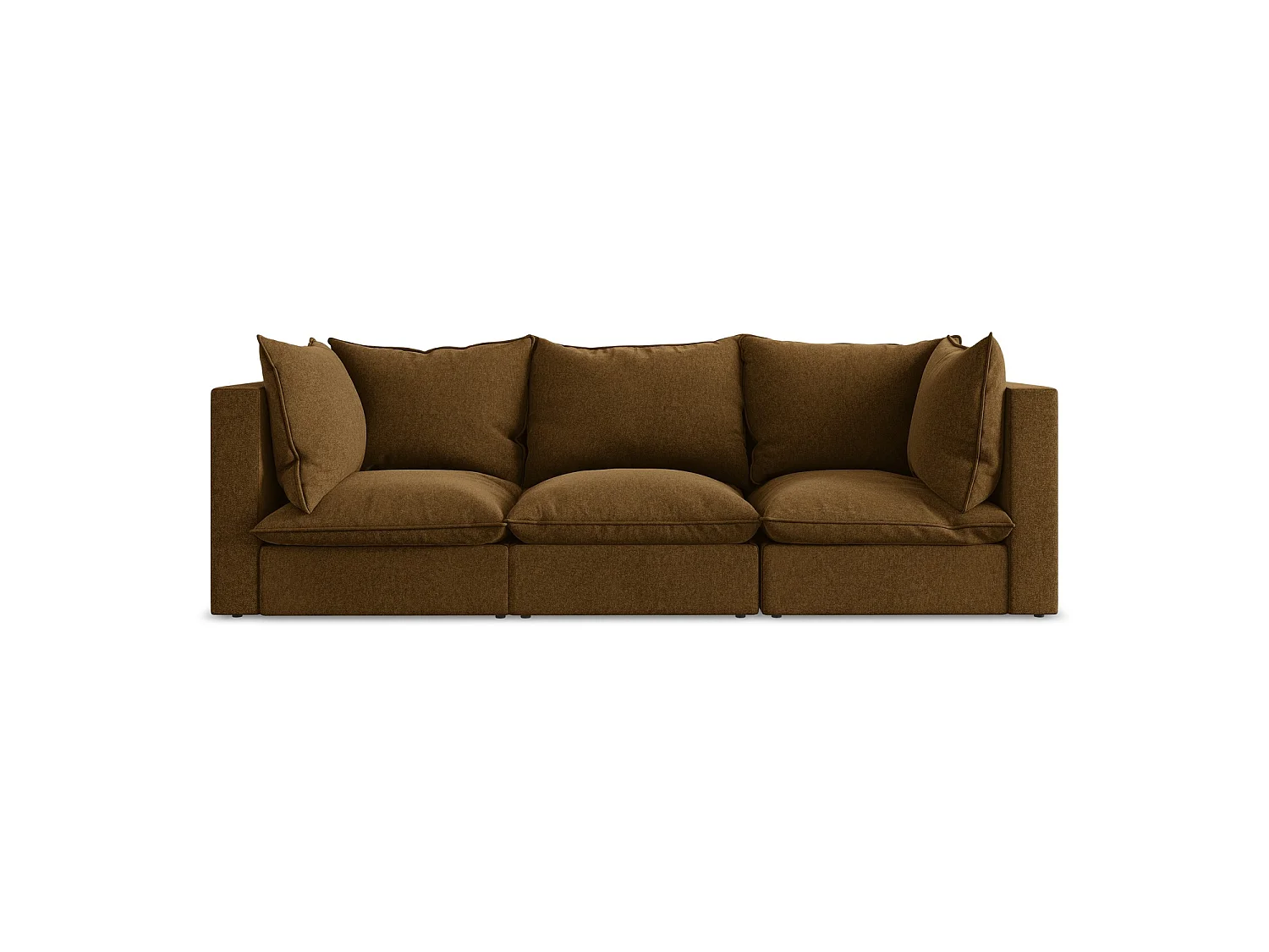 Modulares 3-Sitzer Sofa - - Samt - Senf - RAVENNA