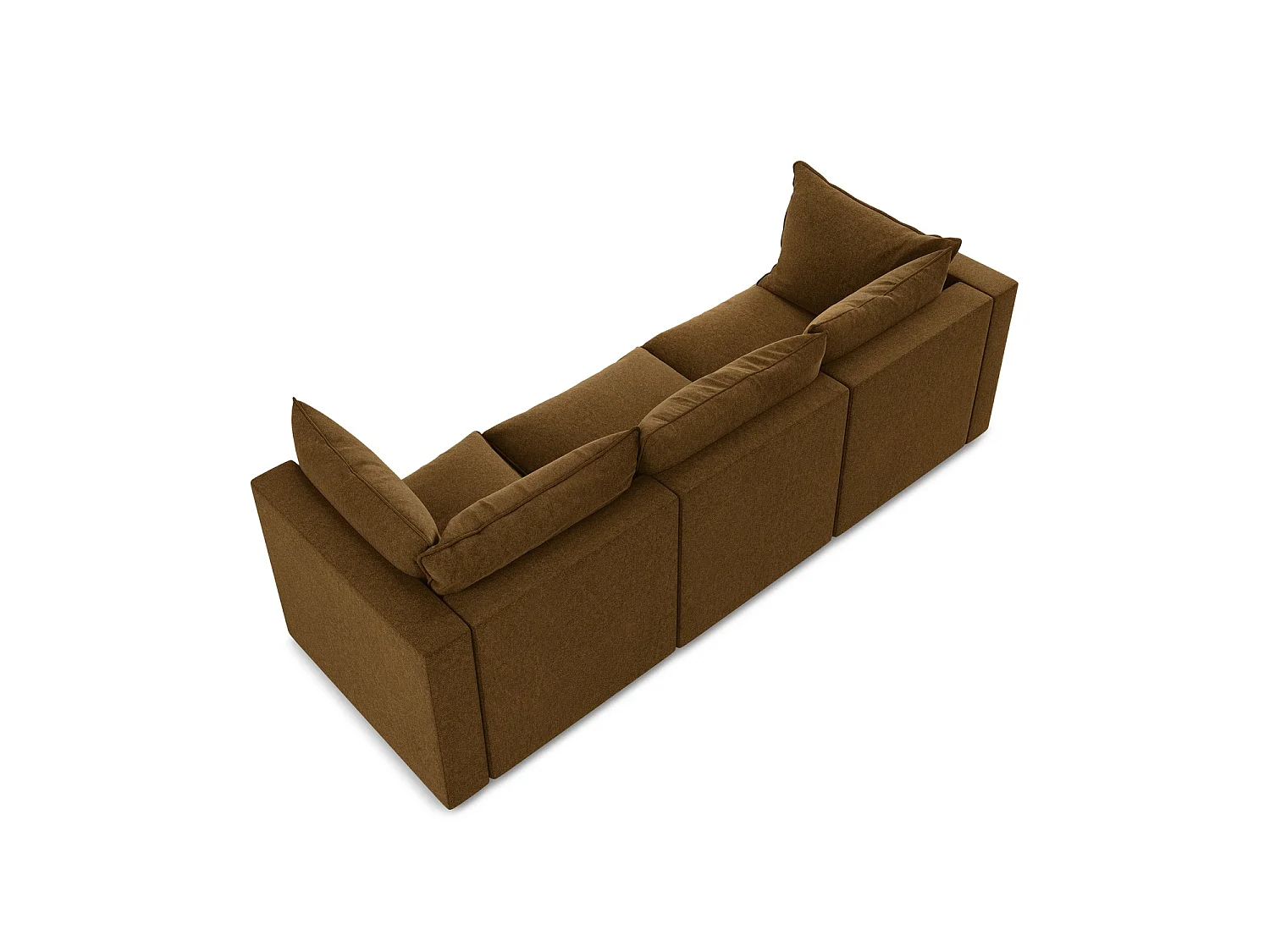 Modulares 3-Sitzer Sofa - - Samt - Senf - RAVENNA