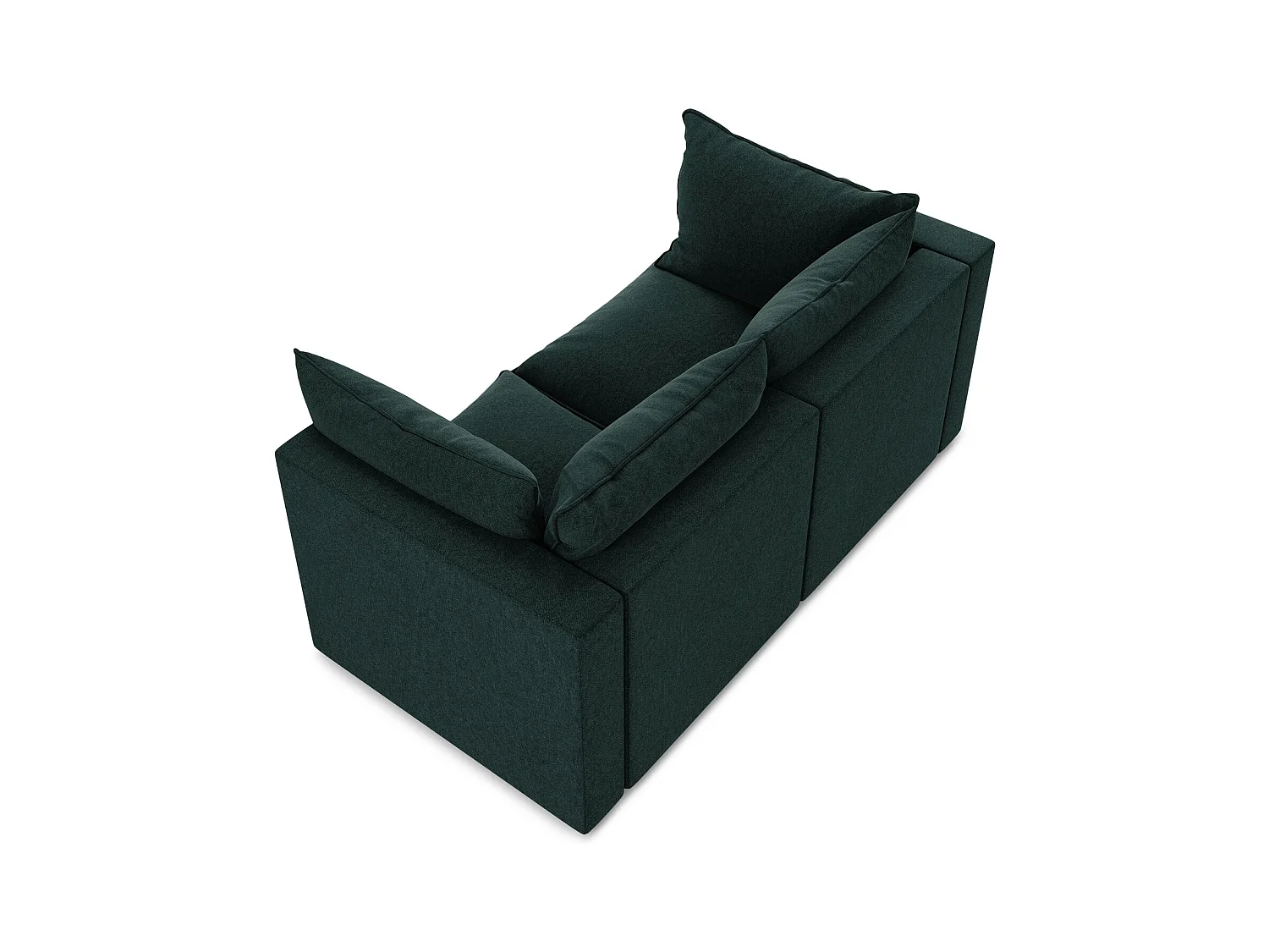 Canapé modulable 2 places en velours - gris vert - MANAO