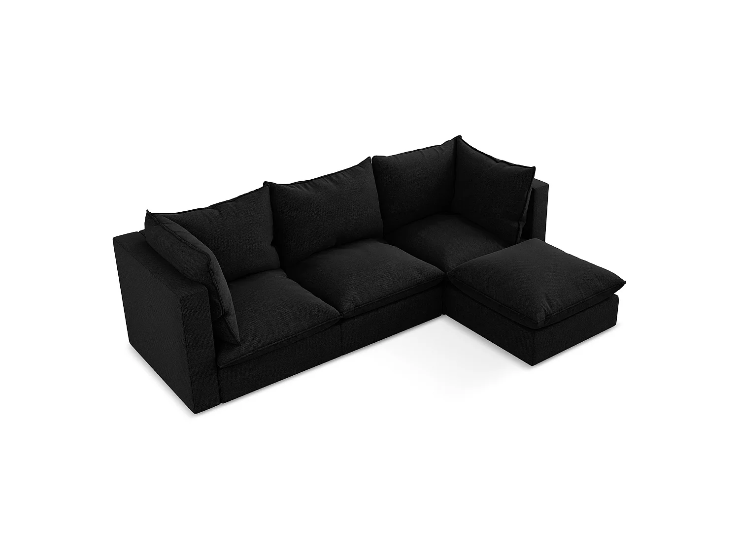 3-Sitzer Modulares Ecksofa - Ecke Rechts - Bouclé - Schwarz - RAVENNA