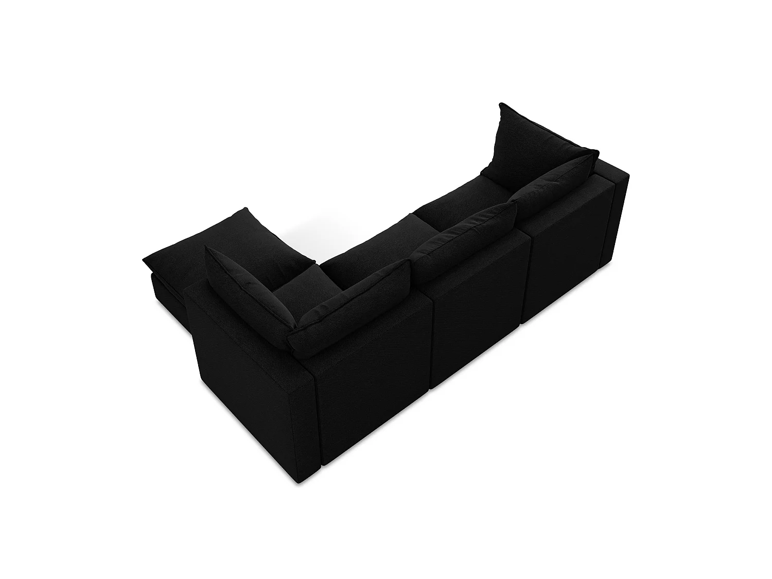 3-Sitzer Modulares Ecksofa - Ecke Rechts - Bouclé - Schwarz - RAVENNA