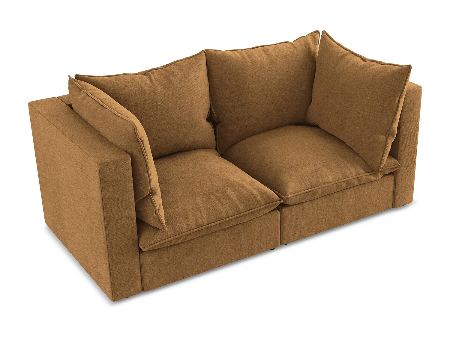 Tweezits modulaire bank van terracotta textuurstof - MANAO