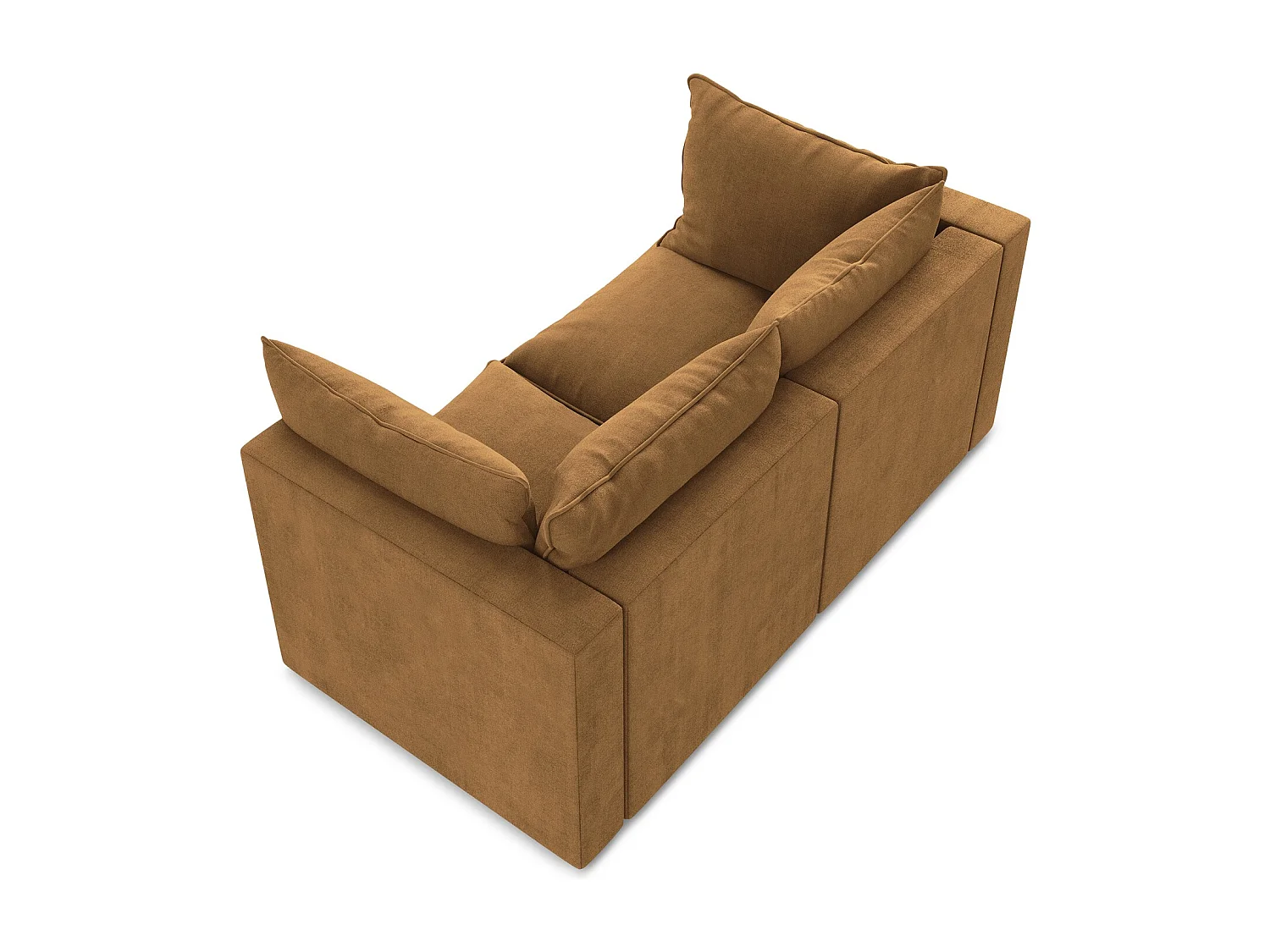 Modulares 2-Sitzer Sofa - - Strukturstoff - Terrakotta - MANAO