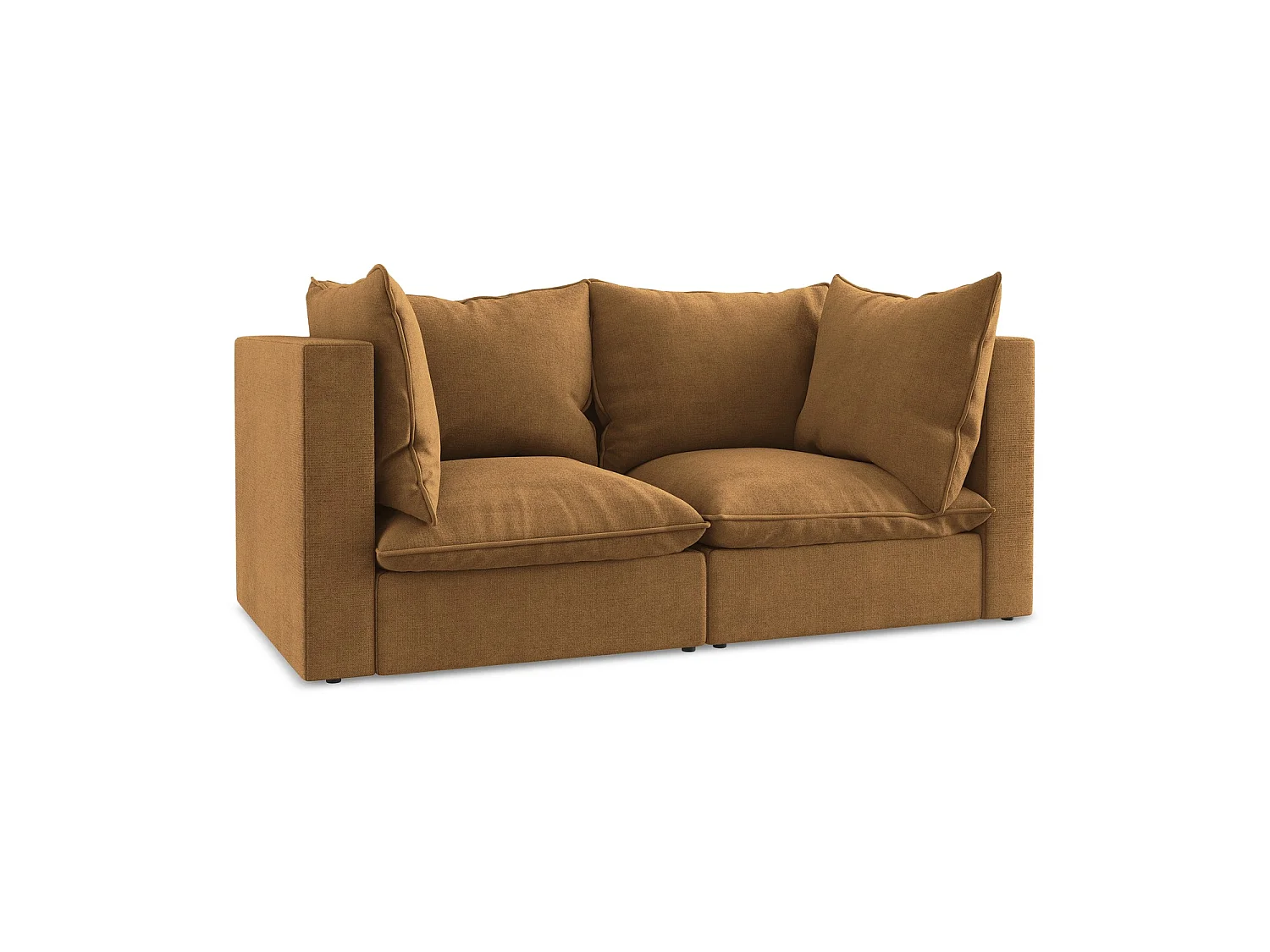 Tweezits modulaire bank van terracotta textuurstof - RAVENNA
