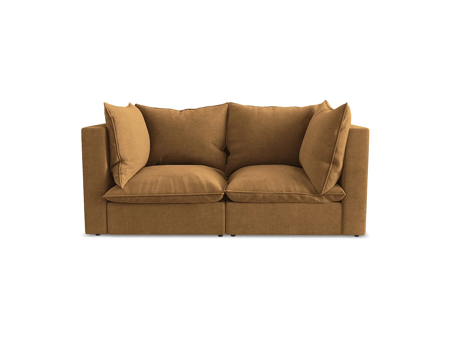 Tweezits modulaire bank van terracotta textuurstof - RAVENNA