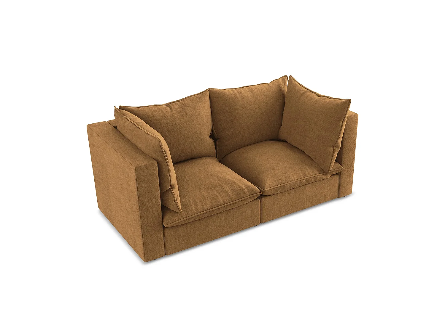 Tweezits modulaire bank van terracotta textuurstof - RAVENNA