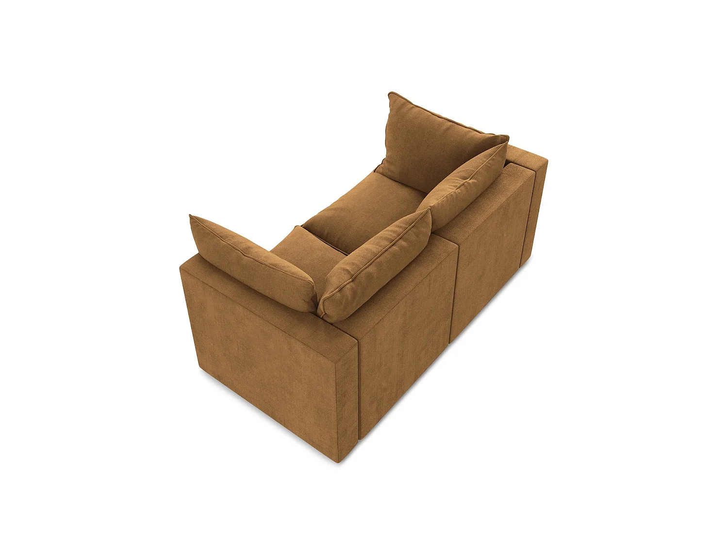 Tweezits modulaire bank van terracotta textuurstof - RAVENNA