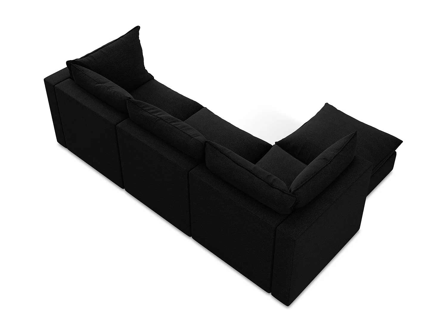 3-Sitzer Modulares Ecksofa - Ecke Links - Bouclé - Schwarz - MANAO