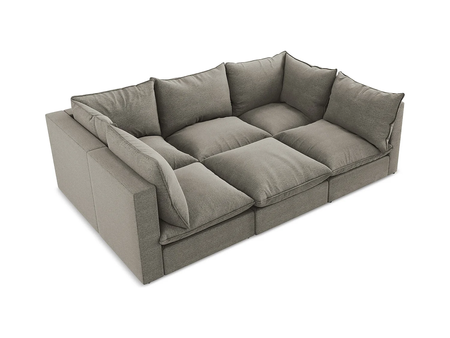 Canapé modulable 3 places en tissu bouclette - gris - MANAO