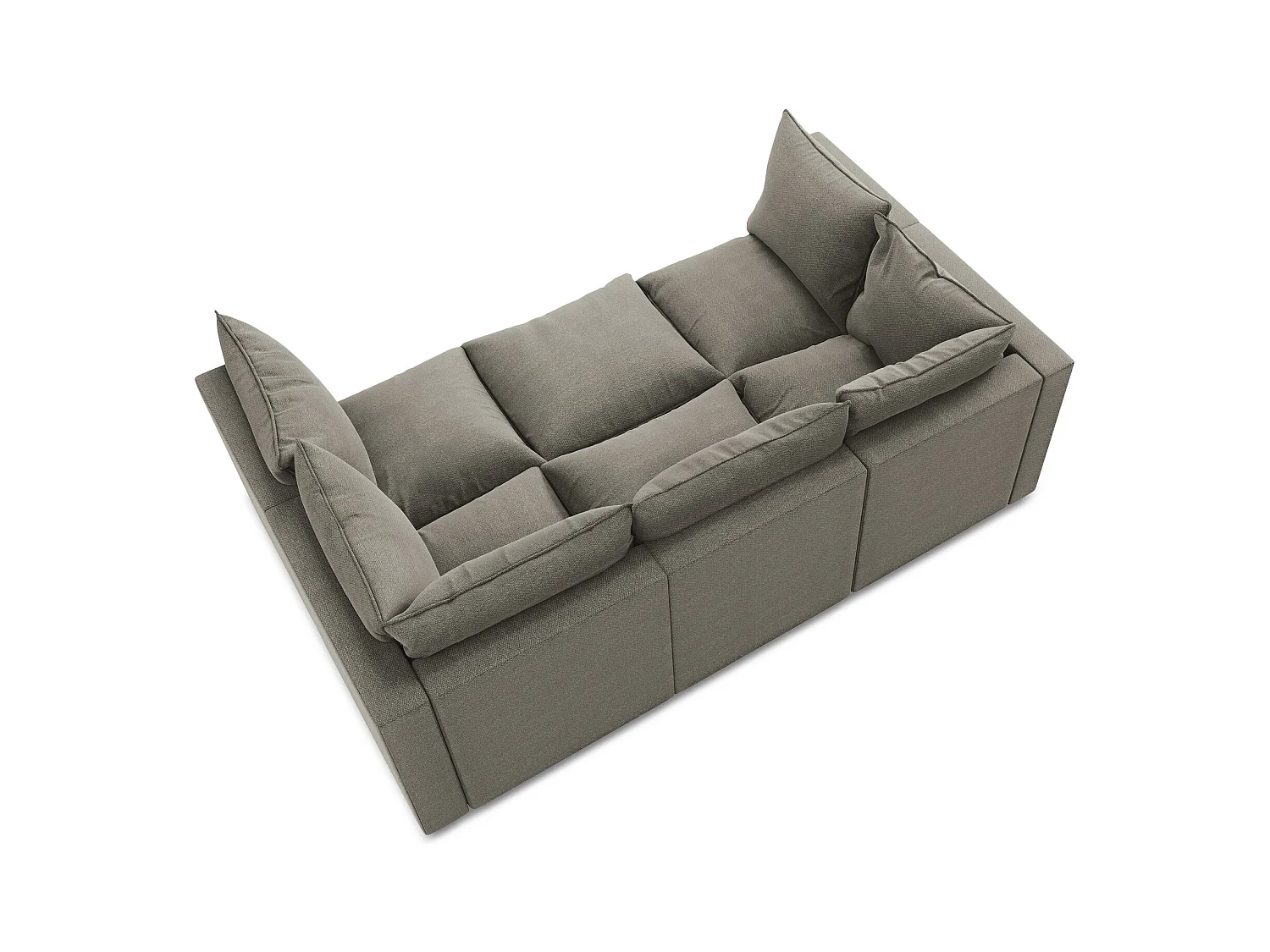 Canapé modulable 3 places en tissu bouclette - gris - MANAO