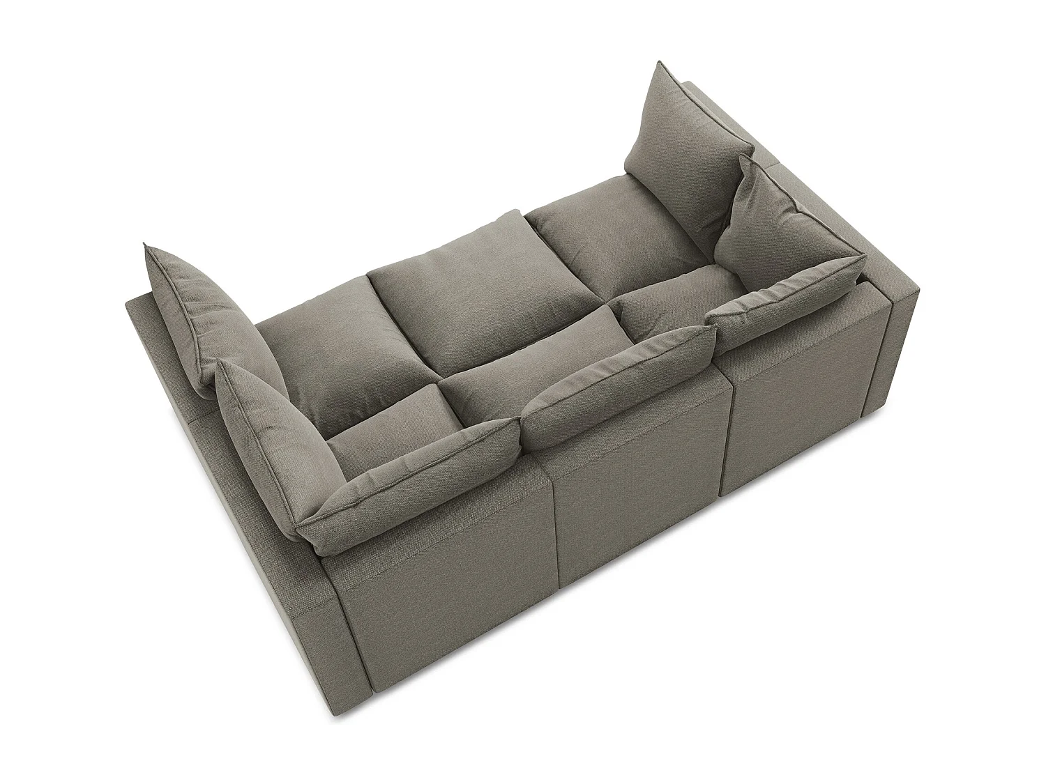 Canapé modulable 3 places en tissu bouclette - gris - MANAO