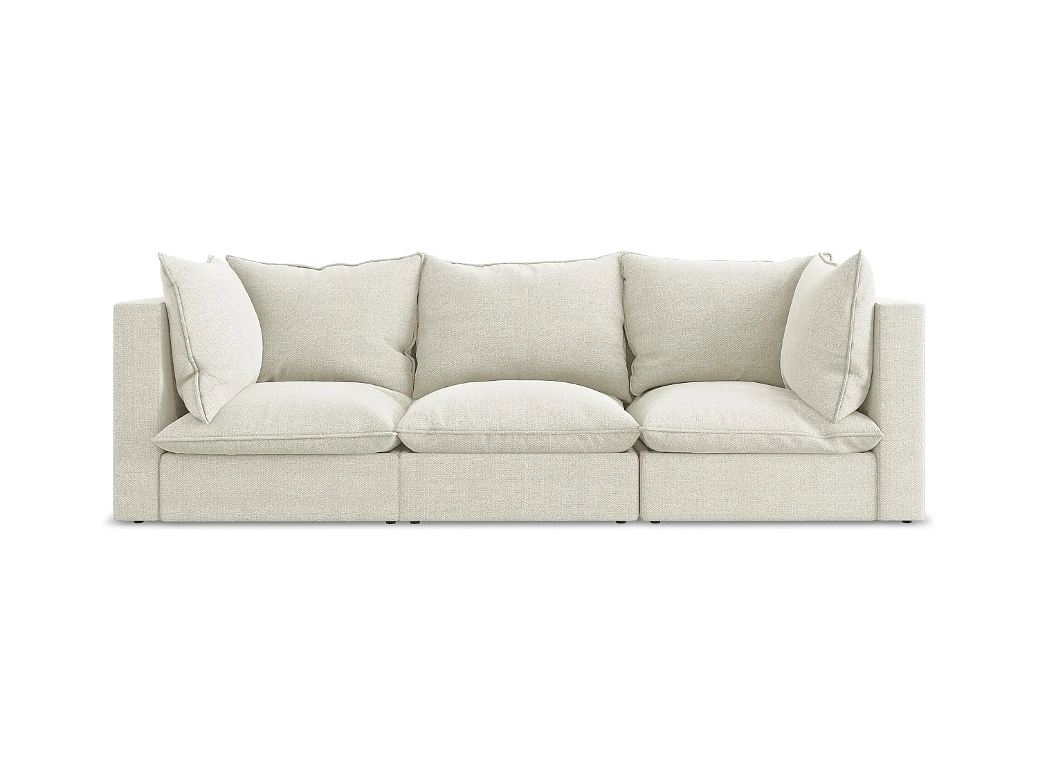 Canapé modulable 3 places en tissu bouclette - sable - MANAO