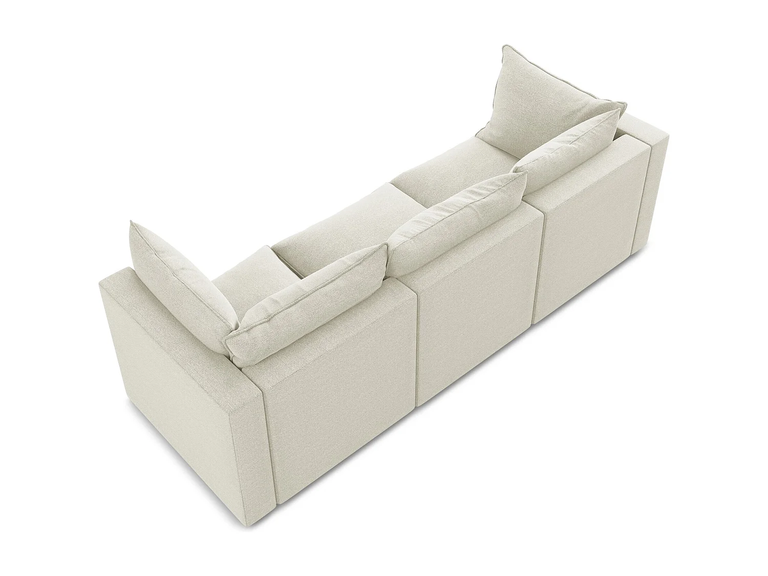 Canapé modulable 3 places en tissu bouclette - sable - MANAO