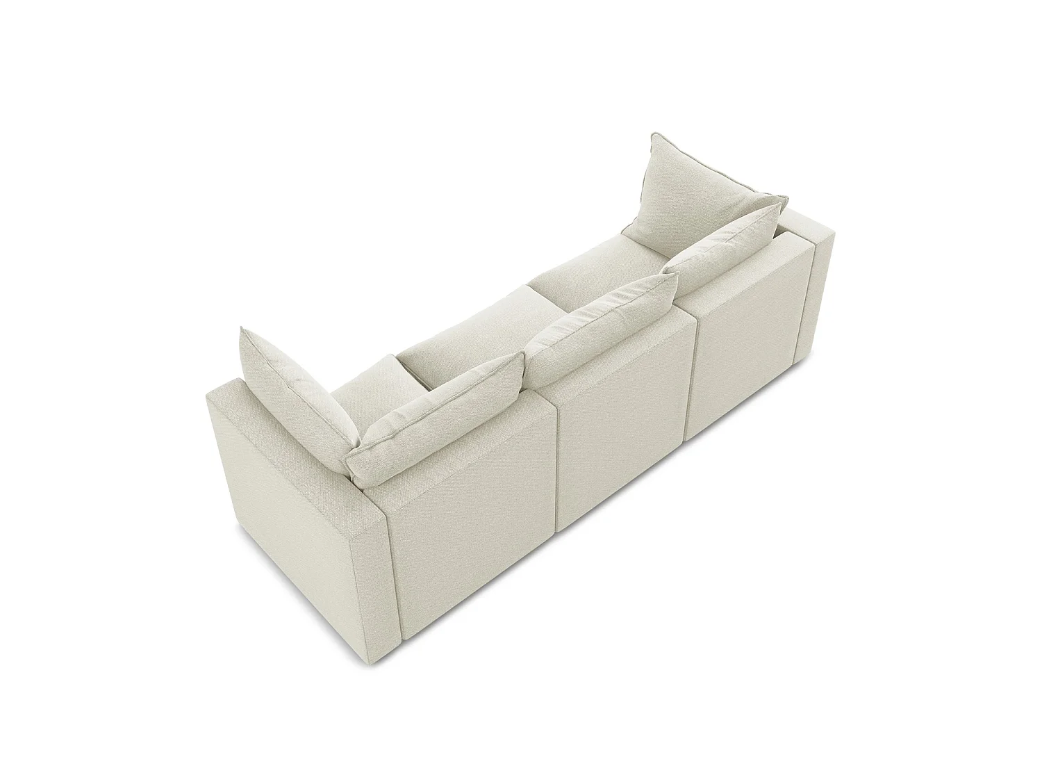 Canapé modulable 3 places en tissu bouclette - sable - RAVENNA