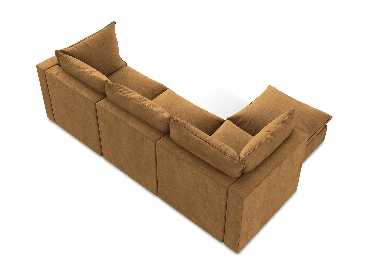 3-Sitzer Modulares Ecksofa - Ecke Links - Strukturstoff - Terrakotta - MANAO